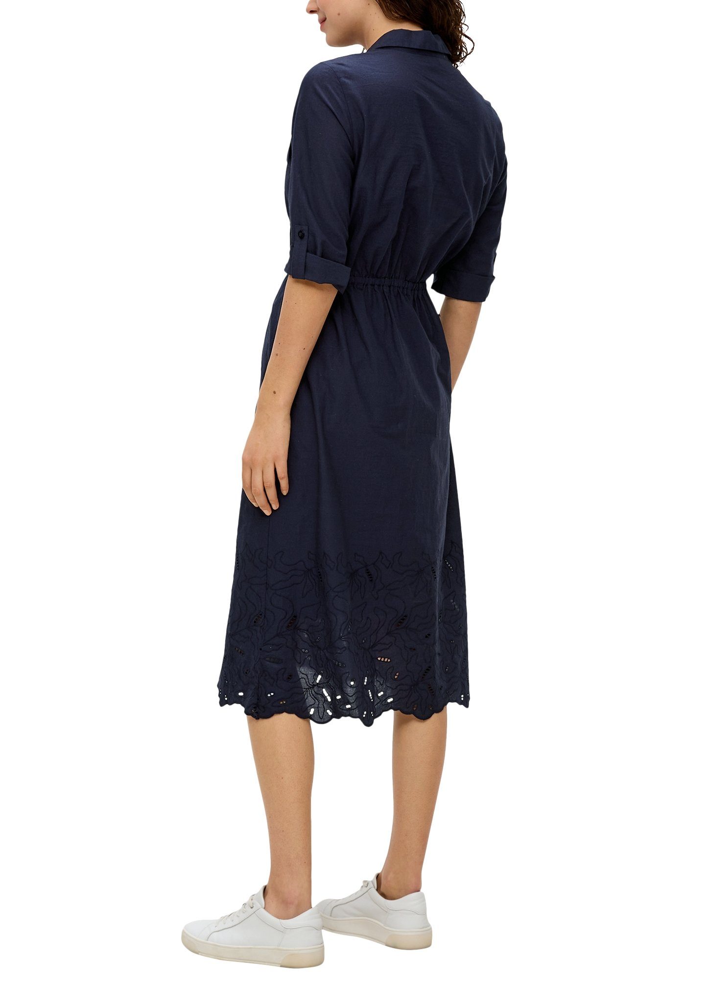 s.Oliver Jurk met overhemdkraag Zomerjurk met broderie anglaise