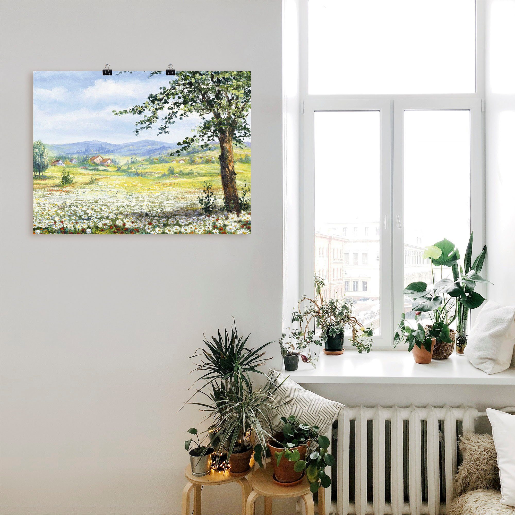 Artland Artprint Margrietenveld als poster, muursticker in verschillende maten