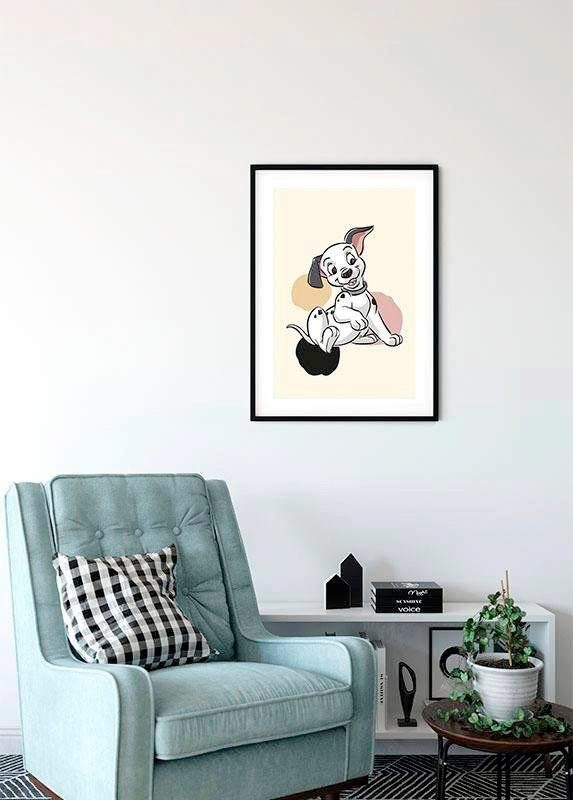 Komar Wanddecoratie 101 dalmatiër stippen Wanddecoratie voor de kinderkamer - zonder lijst (1 stuk)