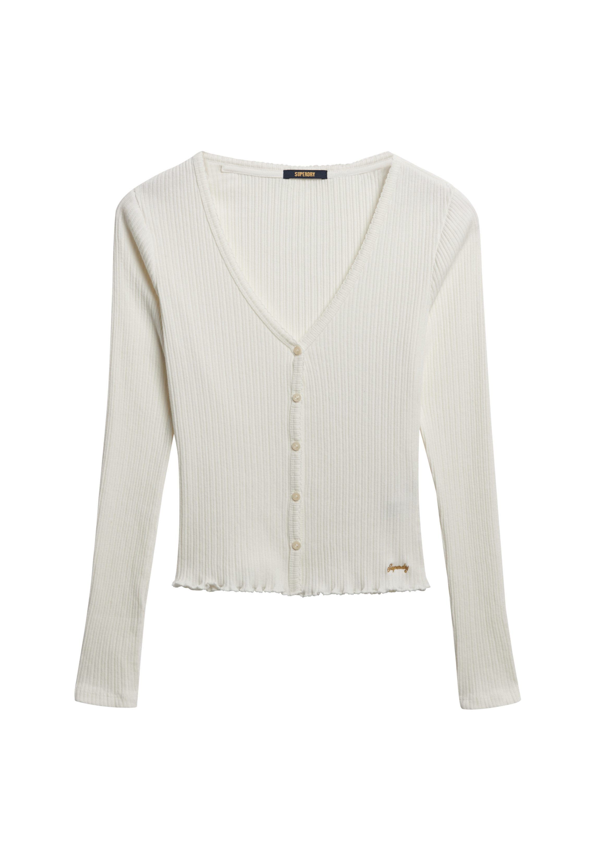 Superdry Shirt met lange mouwen ESSENTIAL BUTTON THRU LS TOP