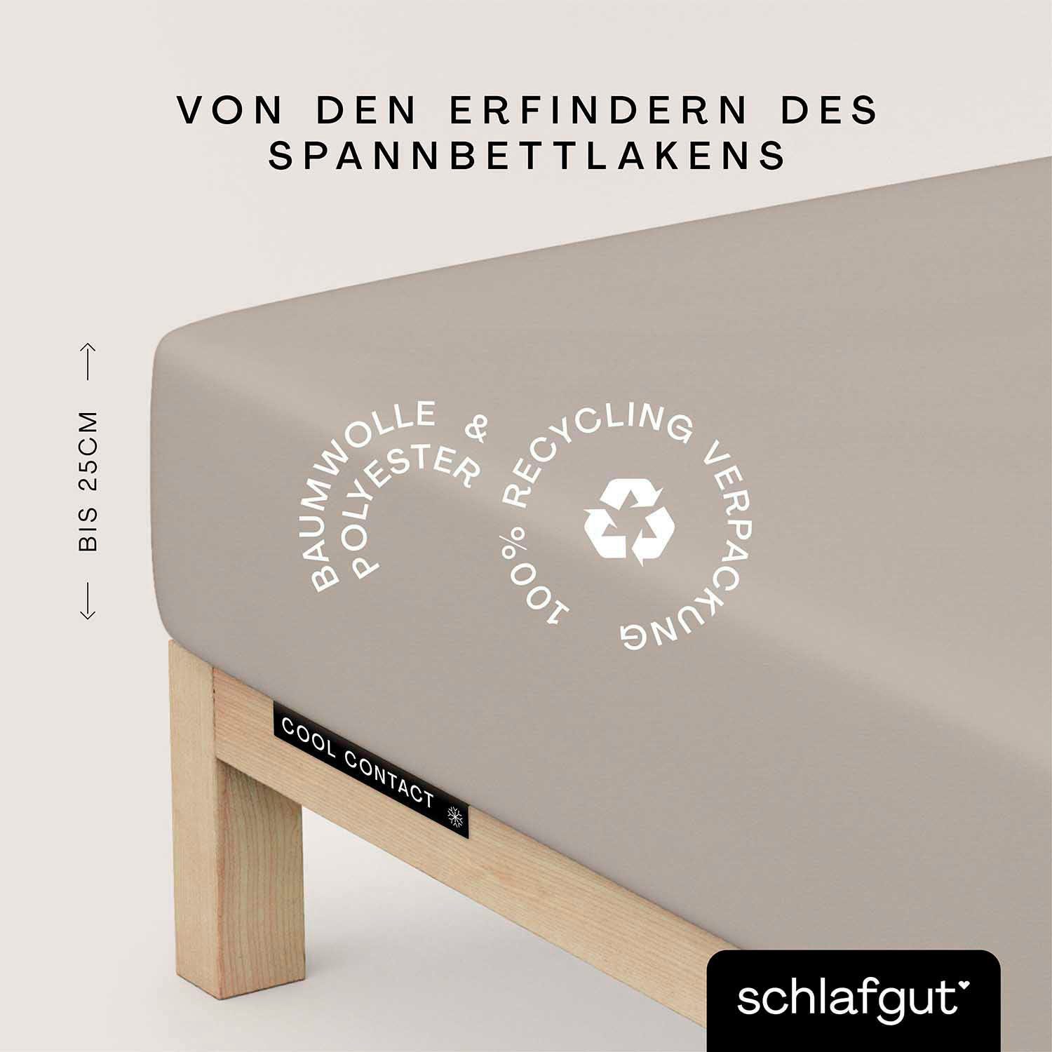 Schlafgut Hoeslaken Cool Contact 100% gekamd microvezel (1 stuk) hoeslakens beige