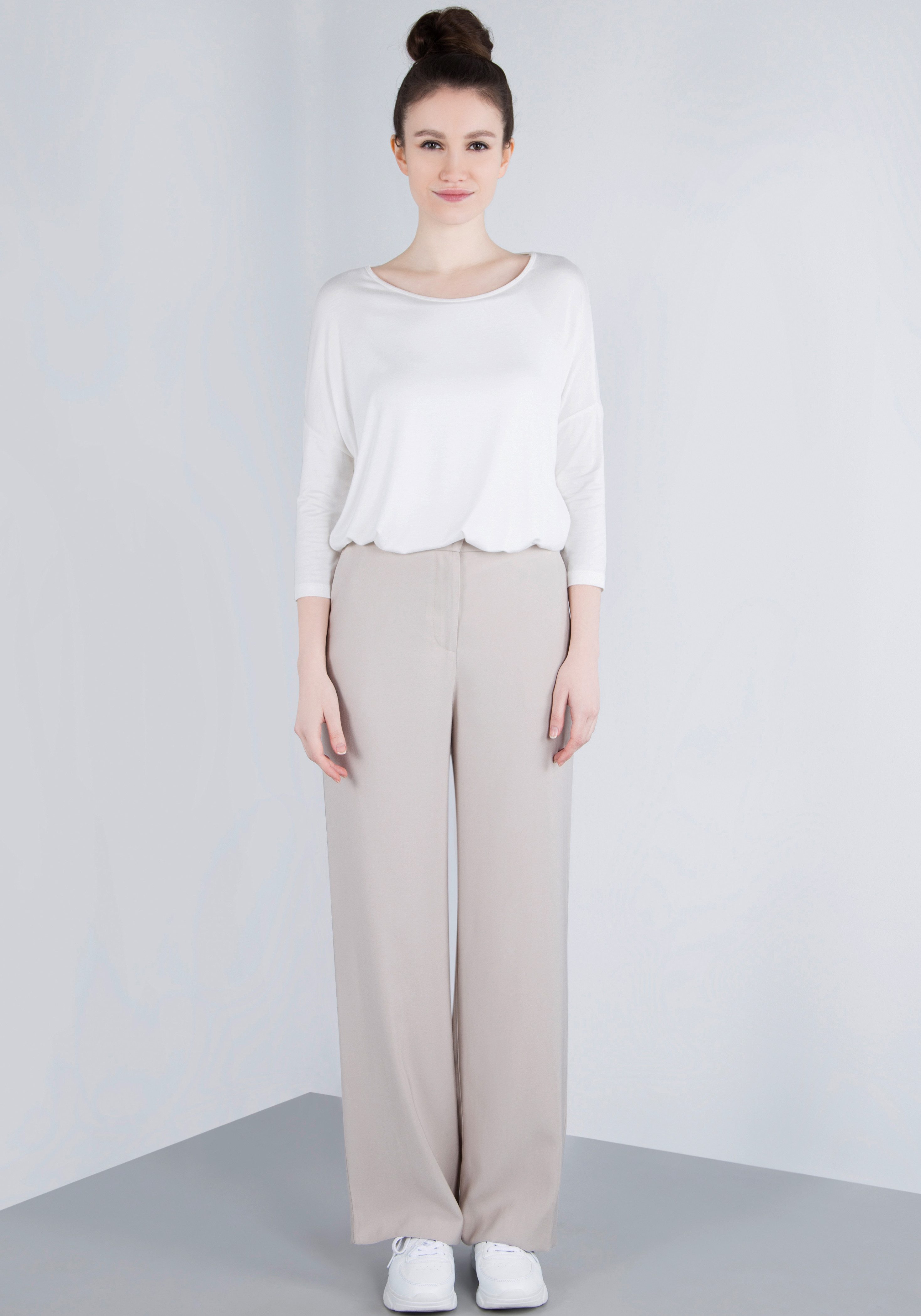 IMPERIAL Bandplooibroek Casual wijde broek met elastische tailleband aan de achterkant