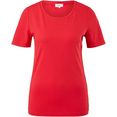 s.oliver t-shirt met fijne rolzoom rood