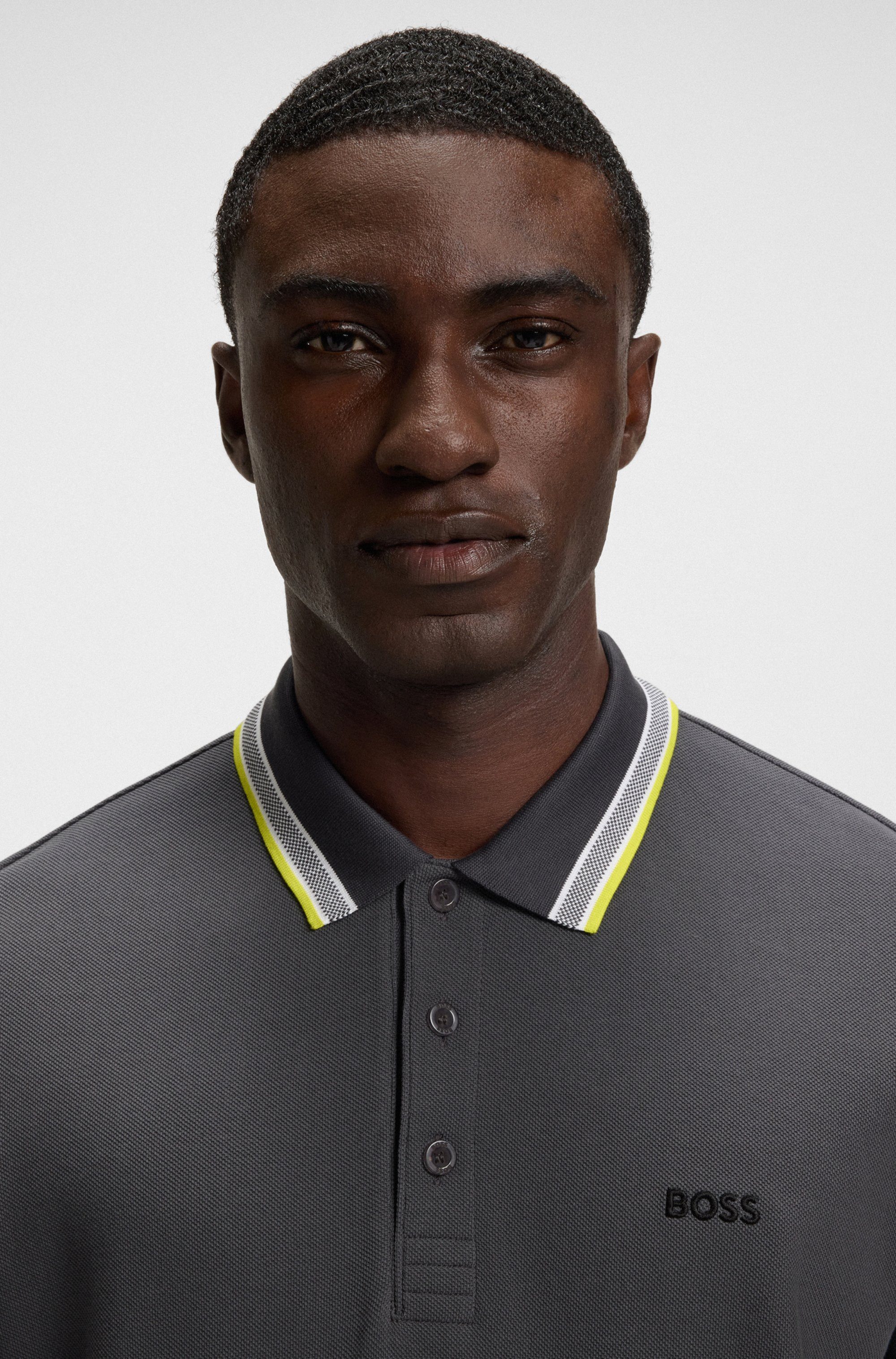 BOSS GREEN Poloshirt PADDY met contrasterende strepen aan de kraag