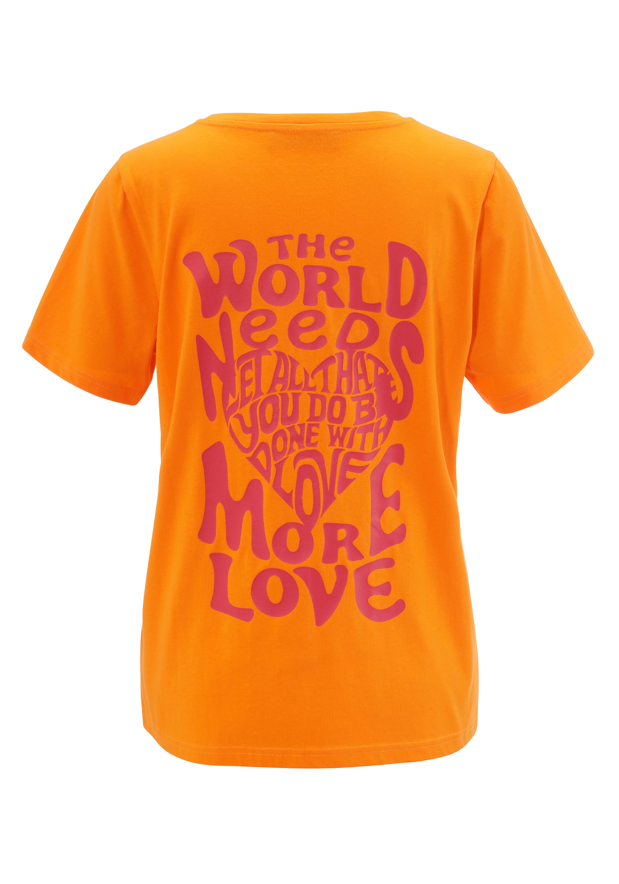 Aniston CASUAL T-shirt met grote statement-opschrift op de rug