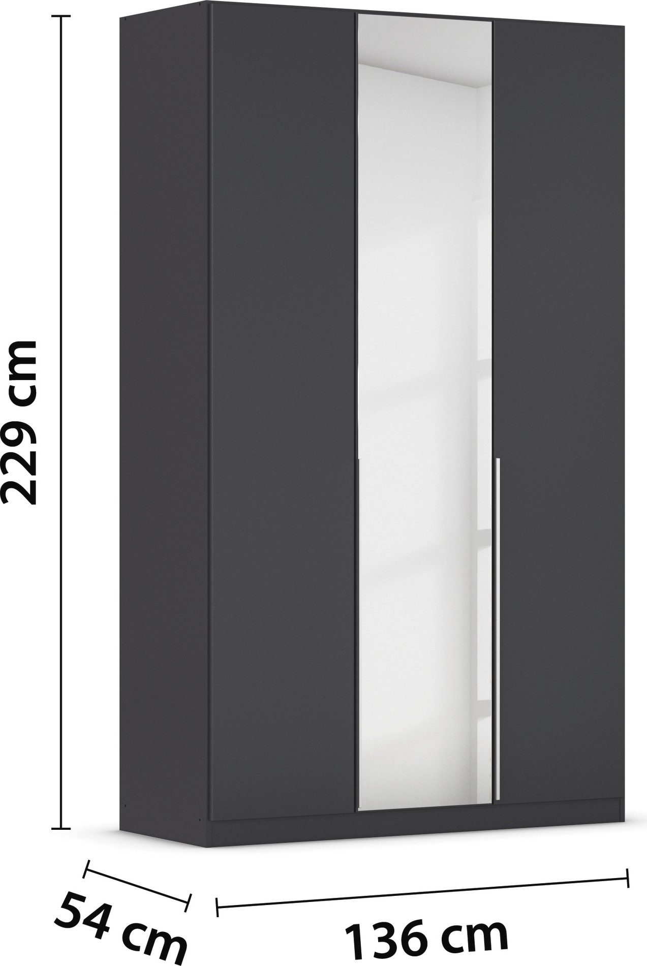 rauch Draaideurkast Kledingkast kast garderobe AGORDO met decor- of hoogglansfront doordachte binnenuitrusting, in 6 breedtes en 2 hoogtes made in germany