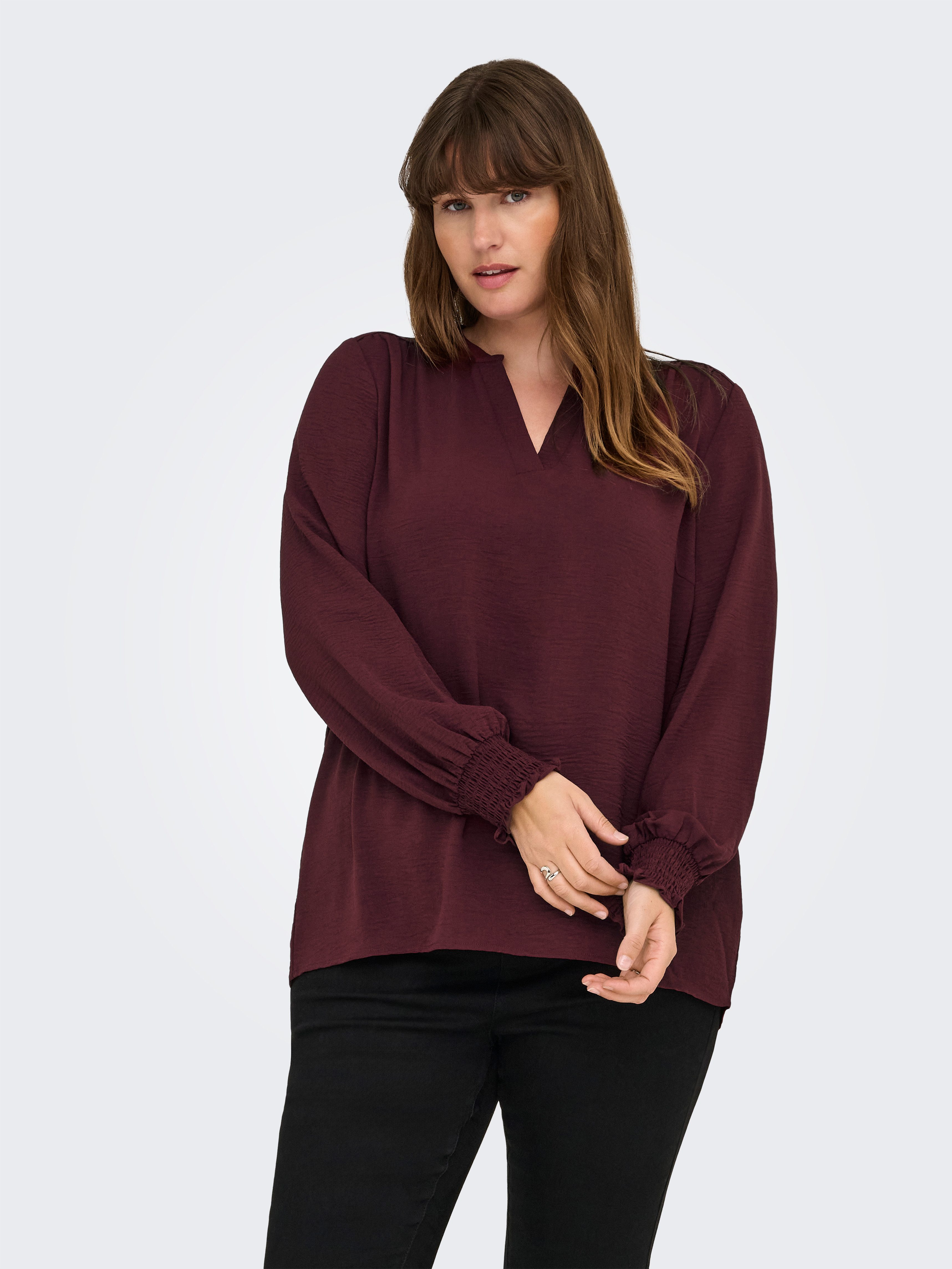 ONLY CARMAKOMA Shirtblouse CARMETTA LIFE V-NECK TOP WVN NOOS