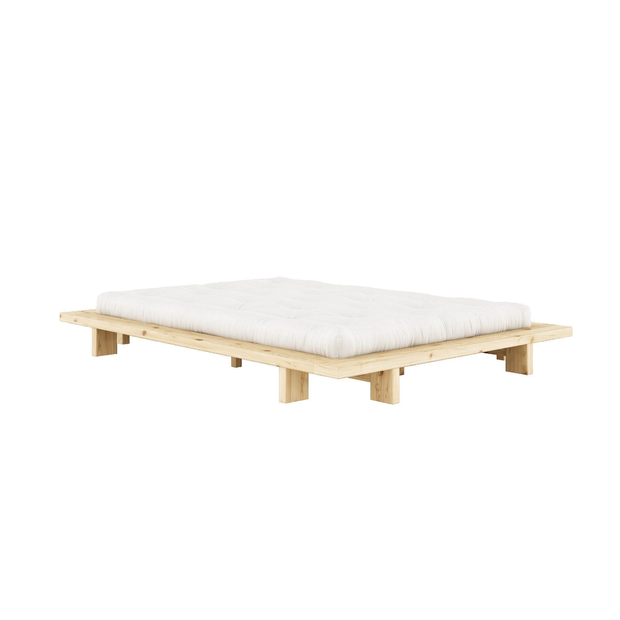 Karup Bedframe JAPAN BED grondbed, houten frame, futonbed, jeugdbed, houten bed Massief houten bed met lattenbodem, massief grenen, bed zonder hoofdeinde