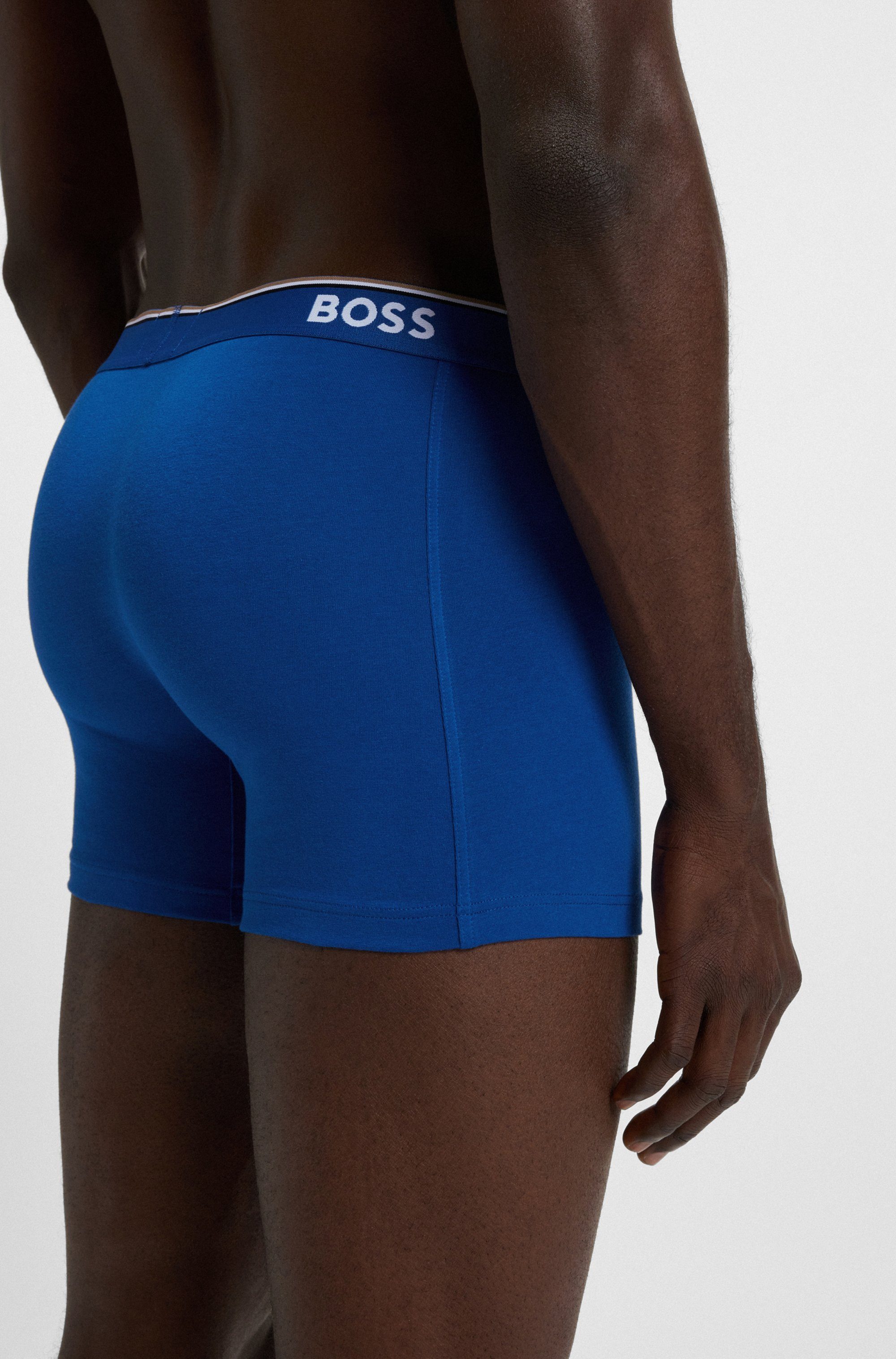 BOSS Lange boxershort BRIEF 3 PACK met in kleur bijpassende weefband (3 stuks)