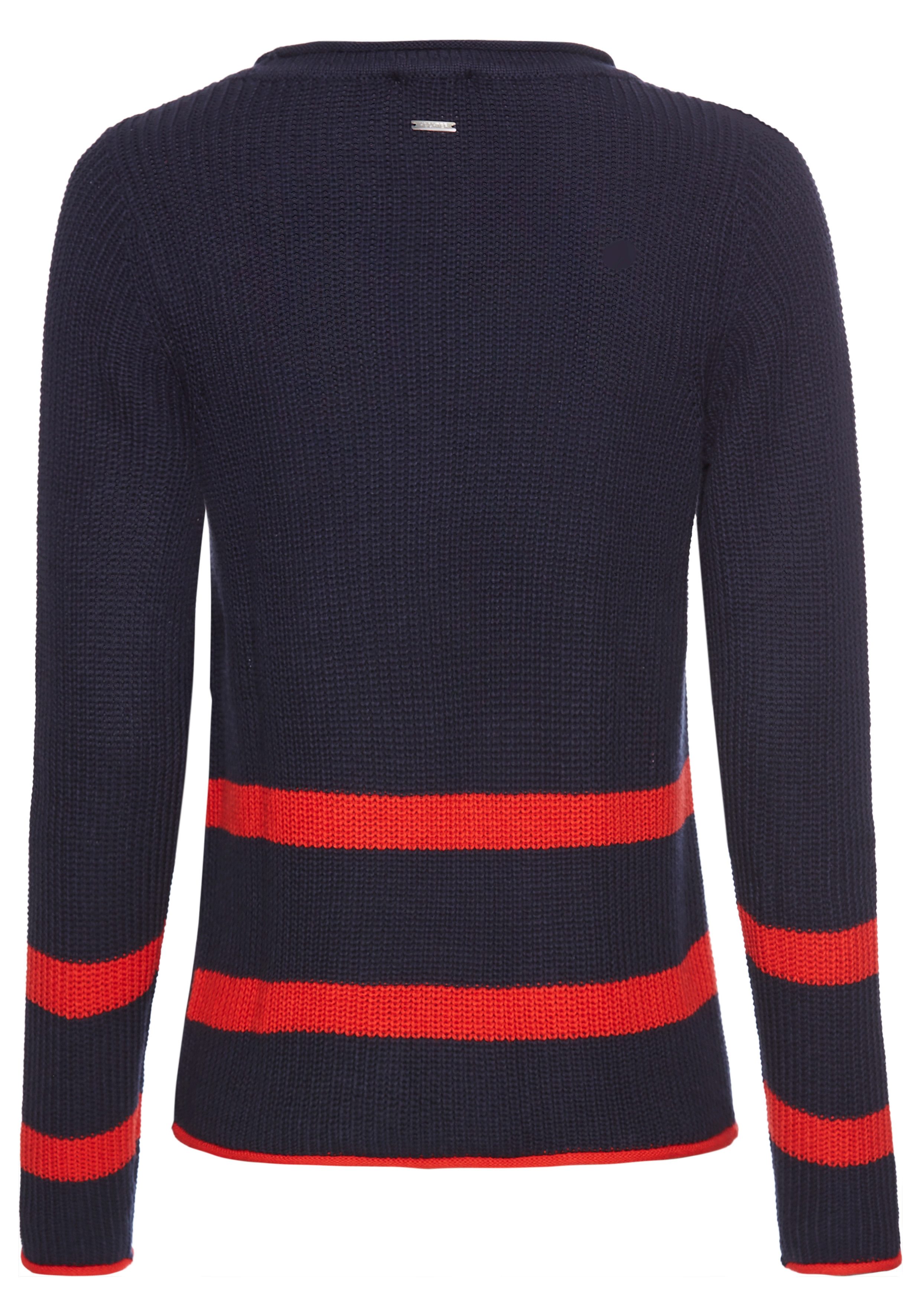 HECHTER PARIS Trui met ronde hals met stijlvolle knoopsluiting