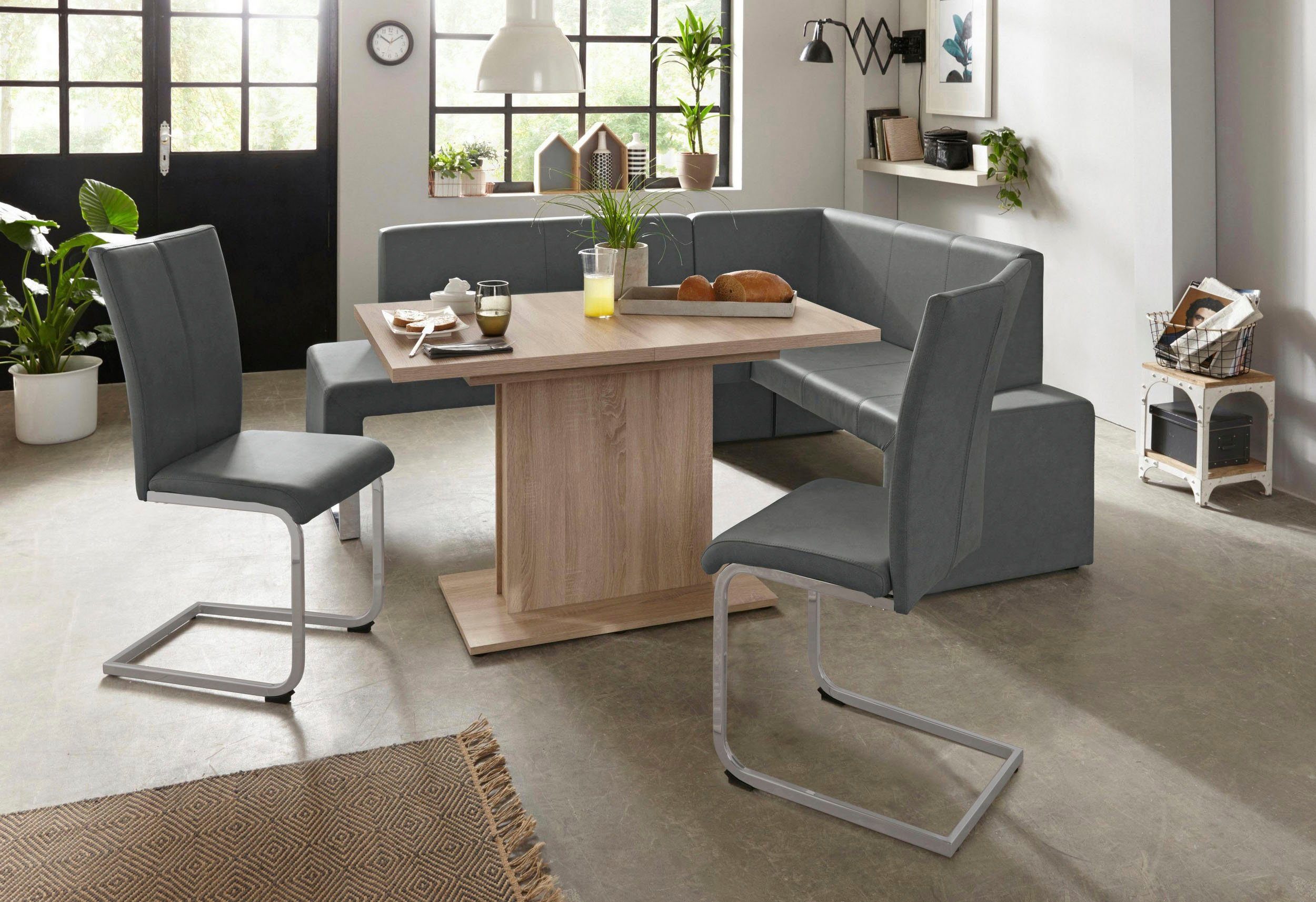 Home affaire Vrijdragende stoel Alex Stoel belastbaar tot 120 kg, frame in chroom-look (set, 2 stuks)