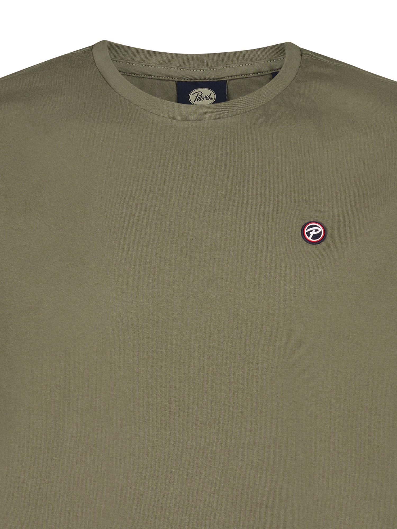 Petrol Industries Shirt met ronde hals met geborduurd logo