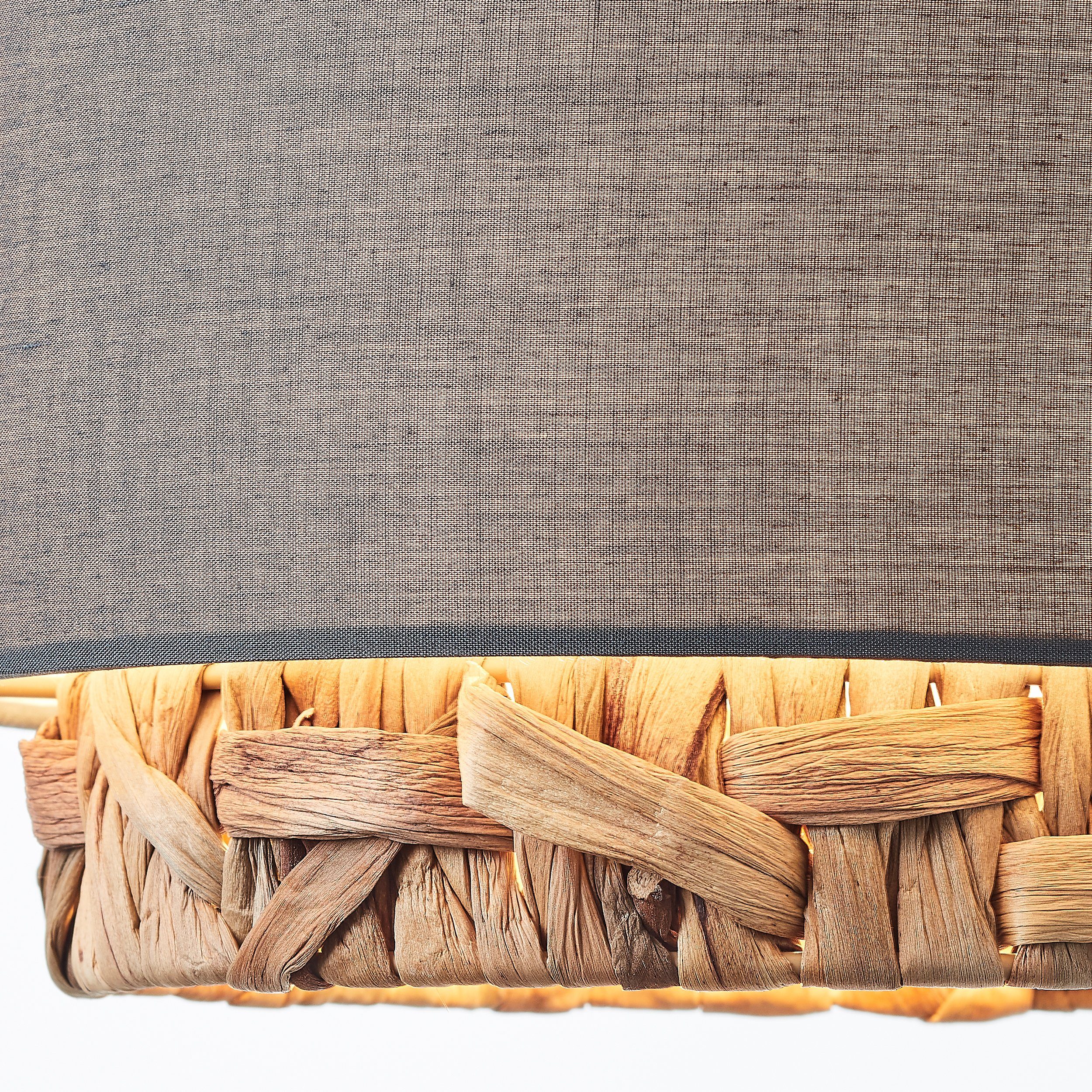 Brilliant Leuchten Hanglamp Waterlilly Hoogte 120 cm, E27, inkortbaar, textiel/waterhyacint