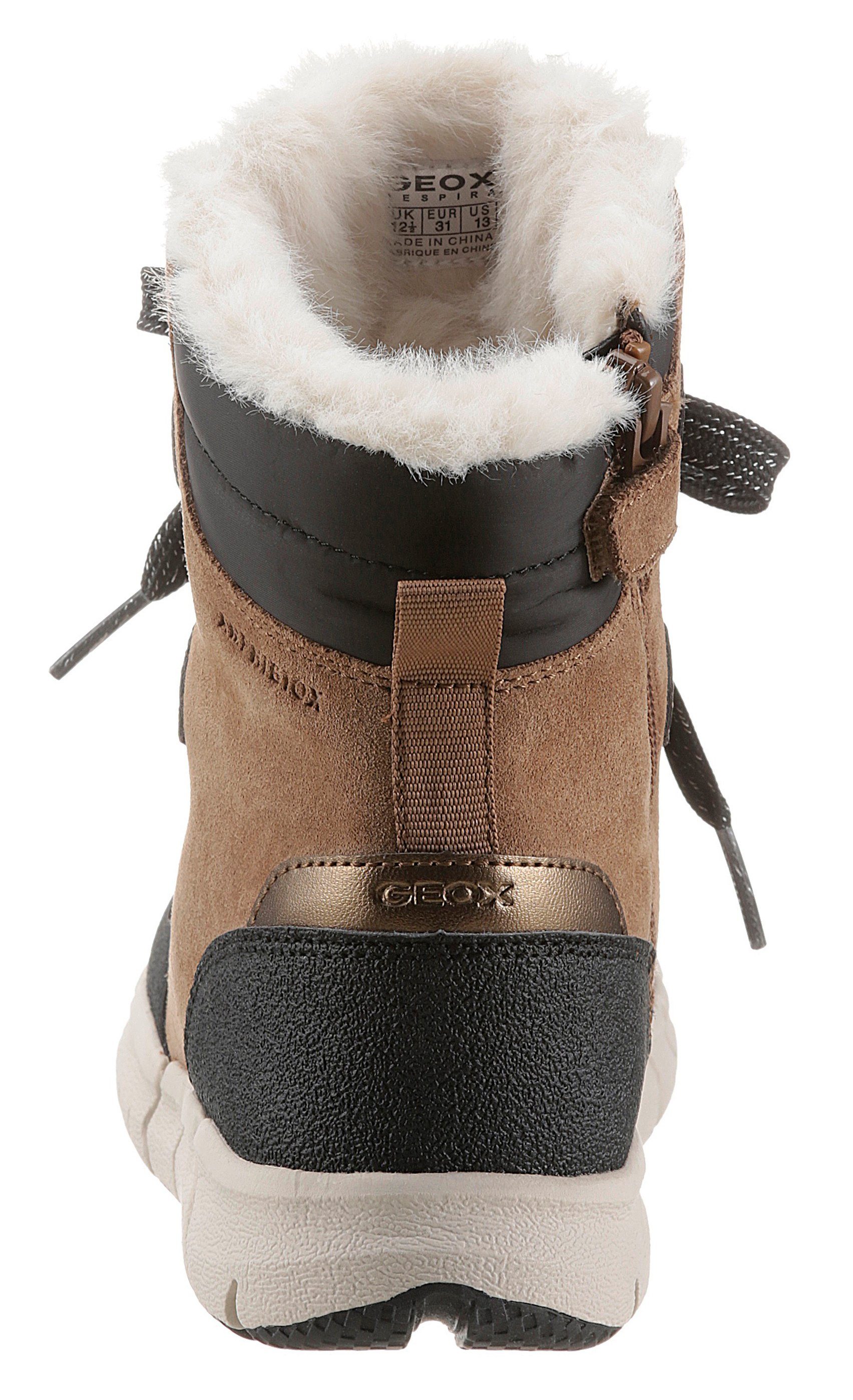 Geox Winterlaarzen J Flexpyper Girl met vetersluiting en ritssluiting