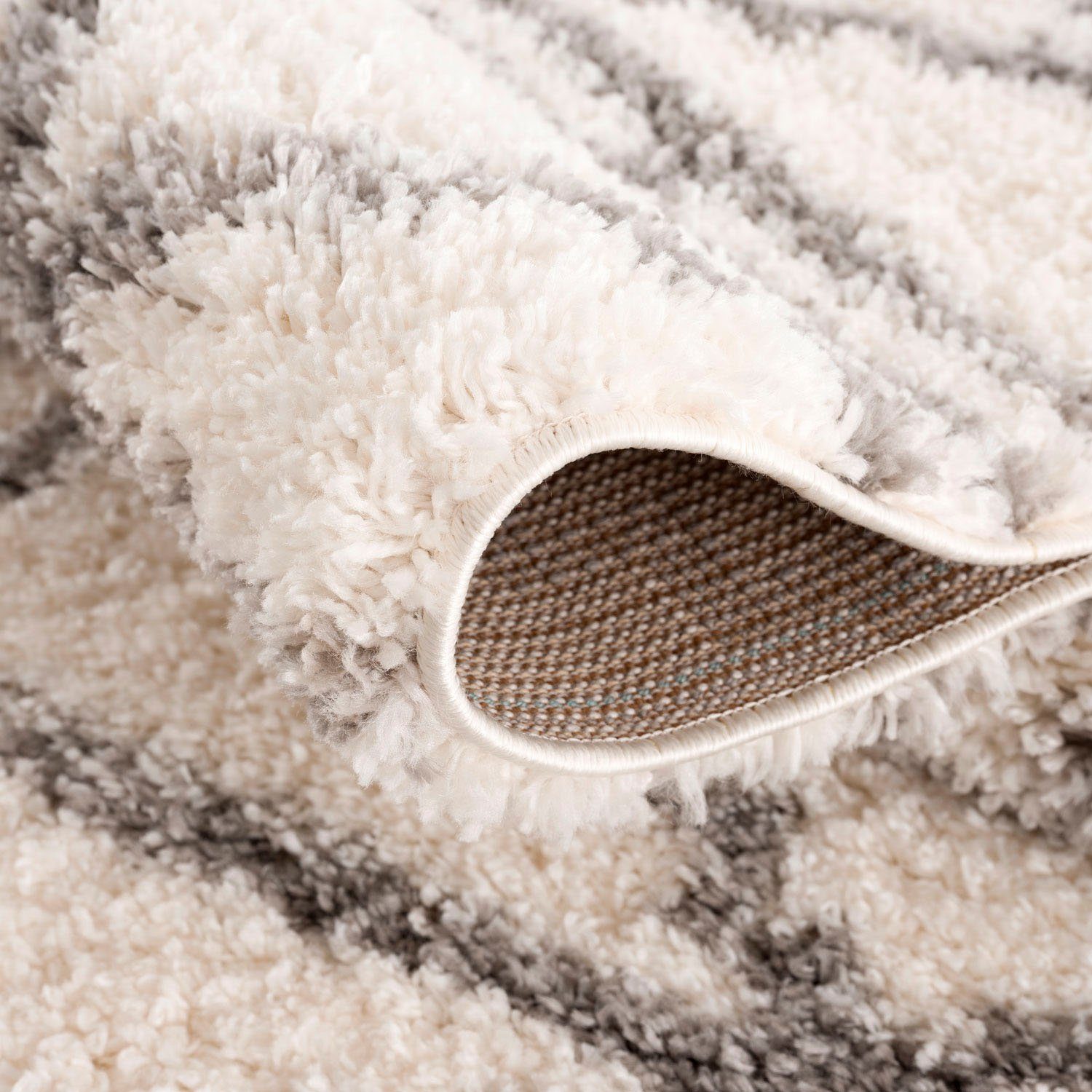 Carpet City Hoogpolig vloerkleed Pulpy 530 bijzonder zacht, met franje, geo-motief