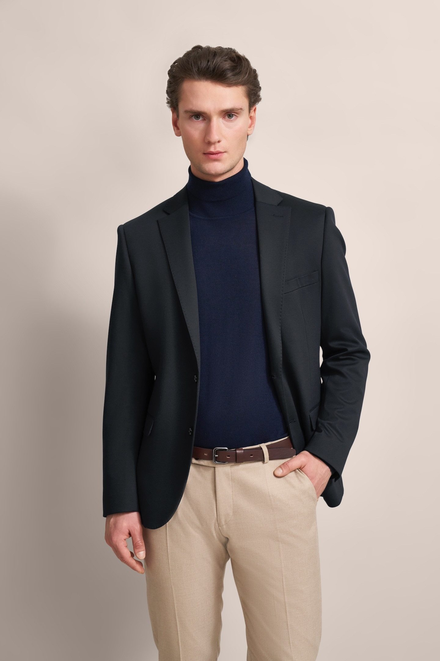 Bugatti Colbert bij een pak met een stijlvolle structuur heren colberts & blazers maat 54-kort blauw