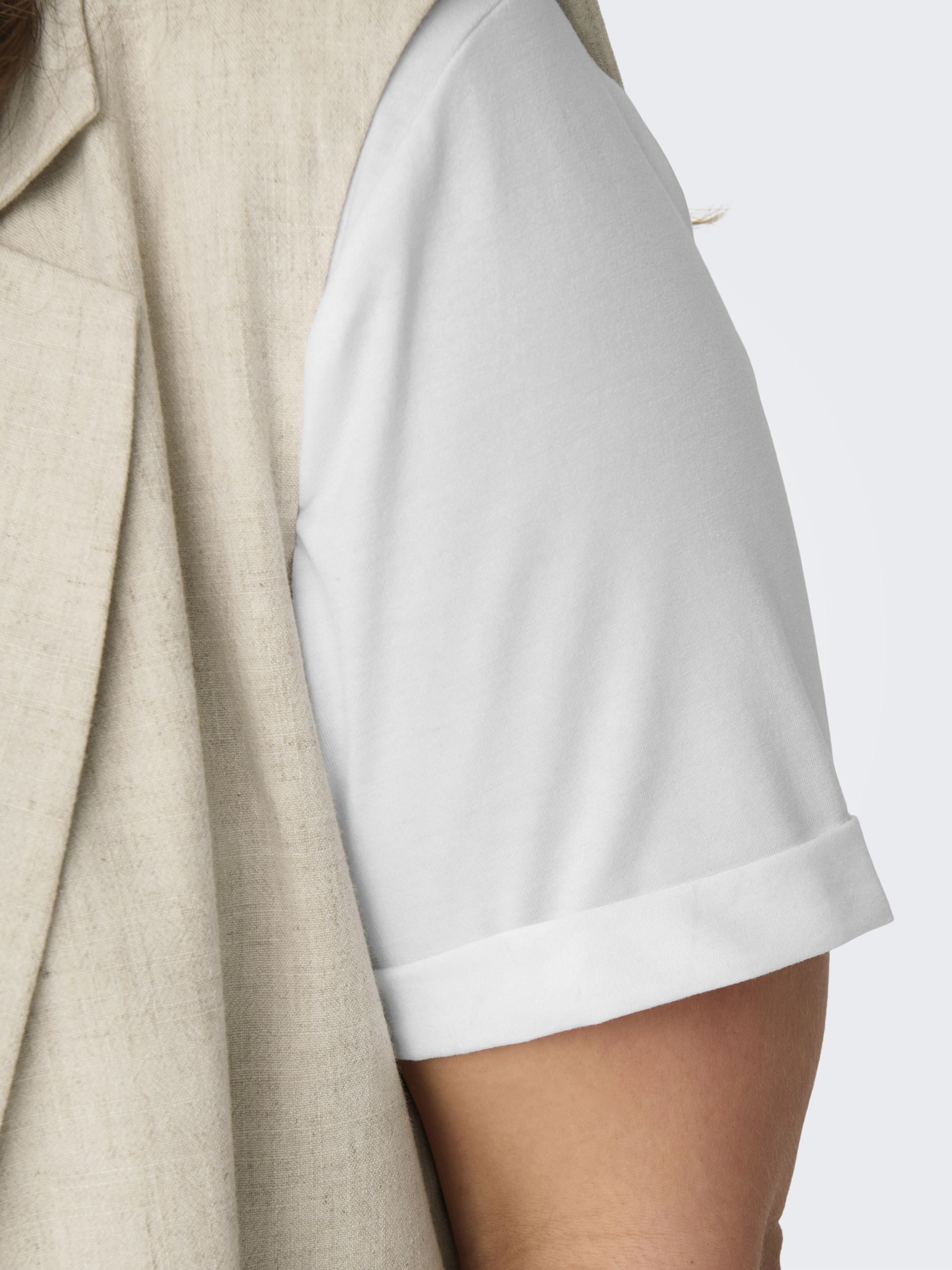 ONLY CARMAKOMA Shirt met korte mouwen CARMOSTER S/S FOLD UP TOP JRS NOOS