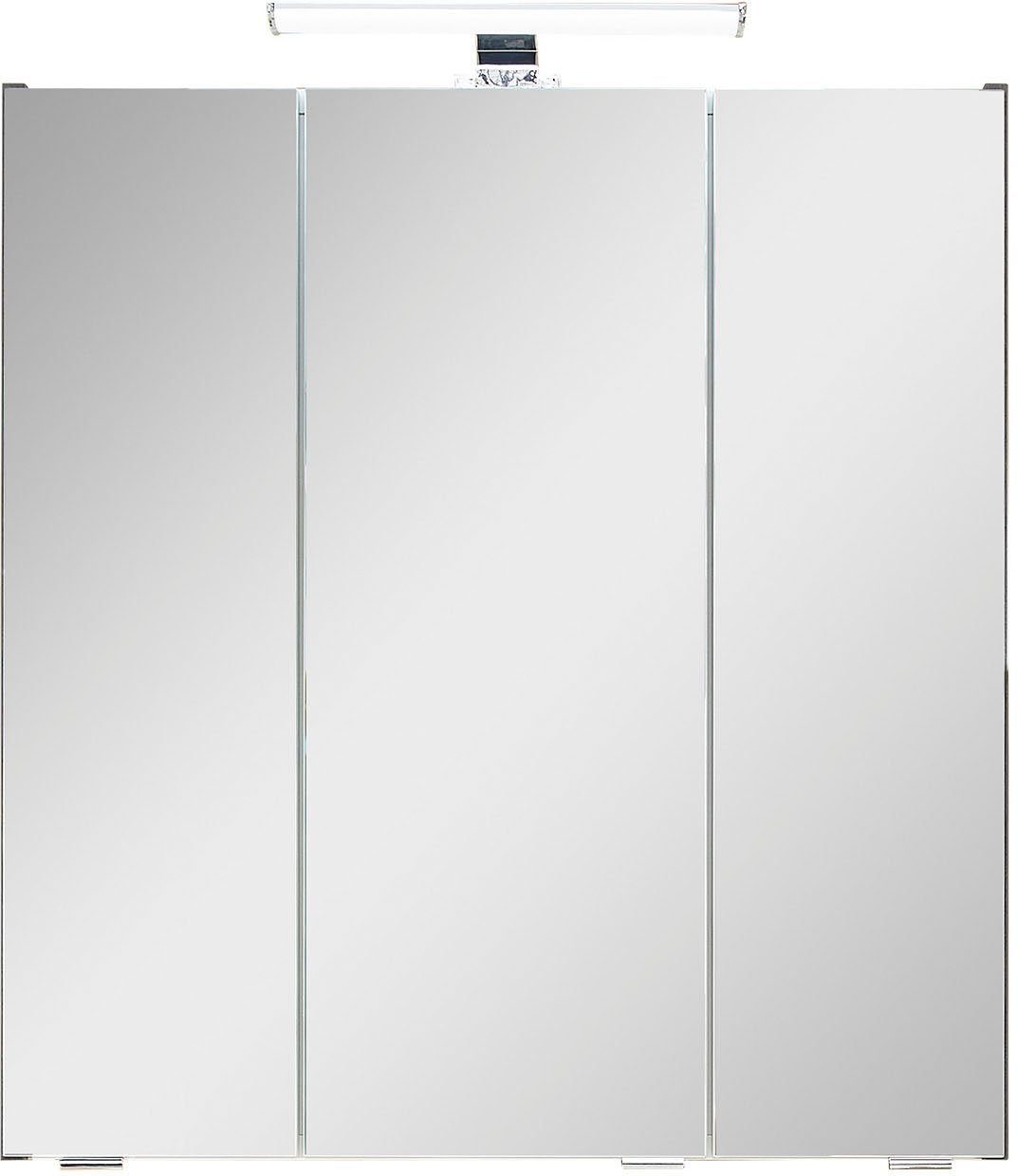 Saphir Badkamerserie Quickset 945 2-delig, wastafelonderkast met led-spiegelkast Wastafel 65 cm breed, 5 deuren, 6 legplanken, incl. deurdemper (2-delig)
