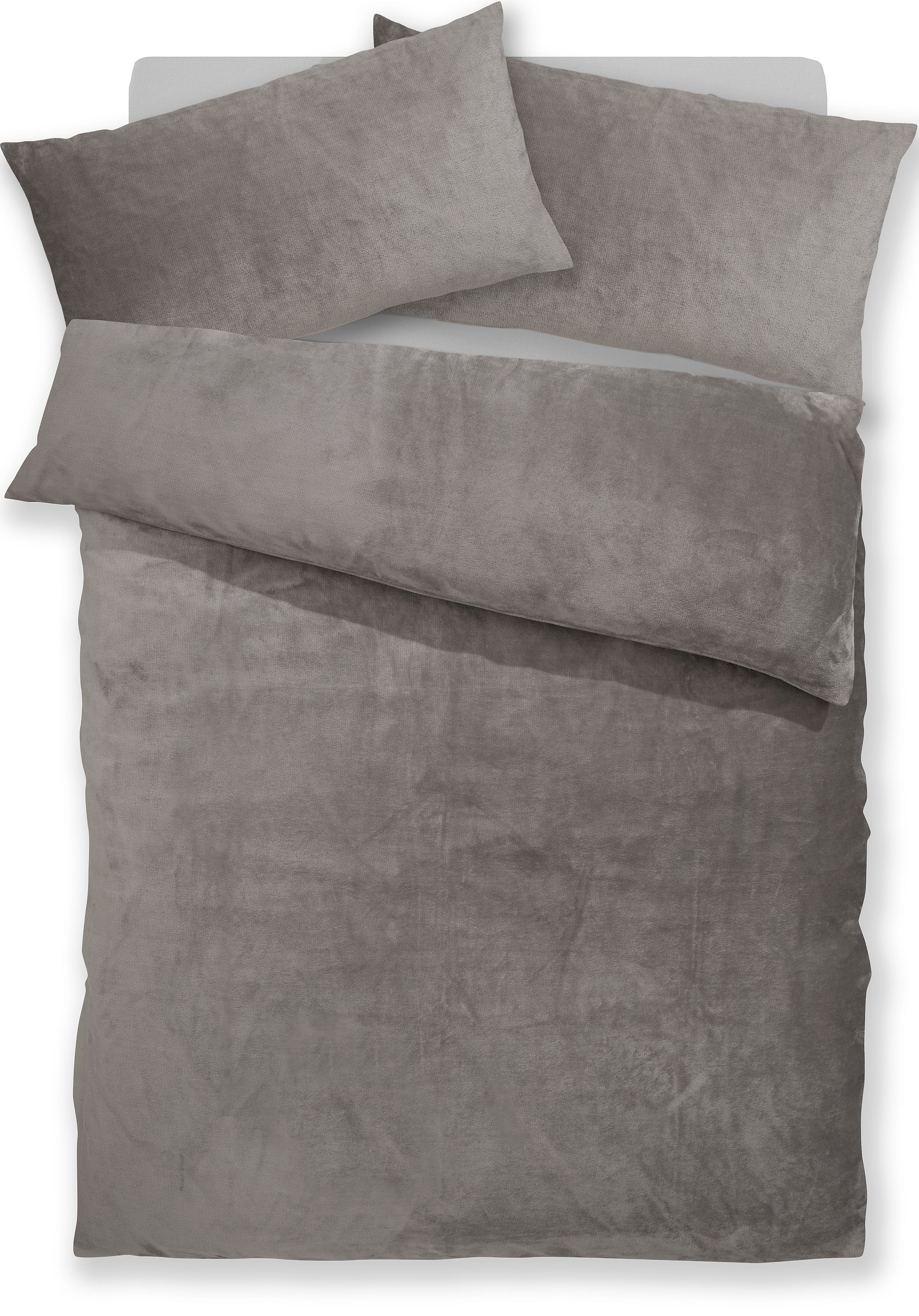 my home Overtrekset DESNER3 Beddengoed met rits, cashmere-touch, knuffelig & zacht dekbedovertrekken grijs