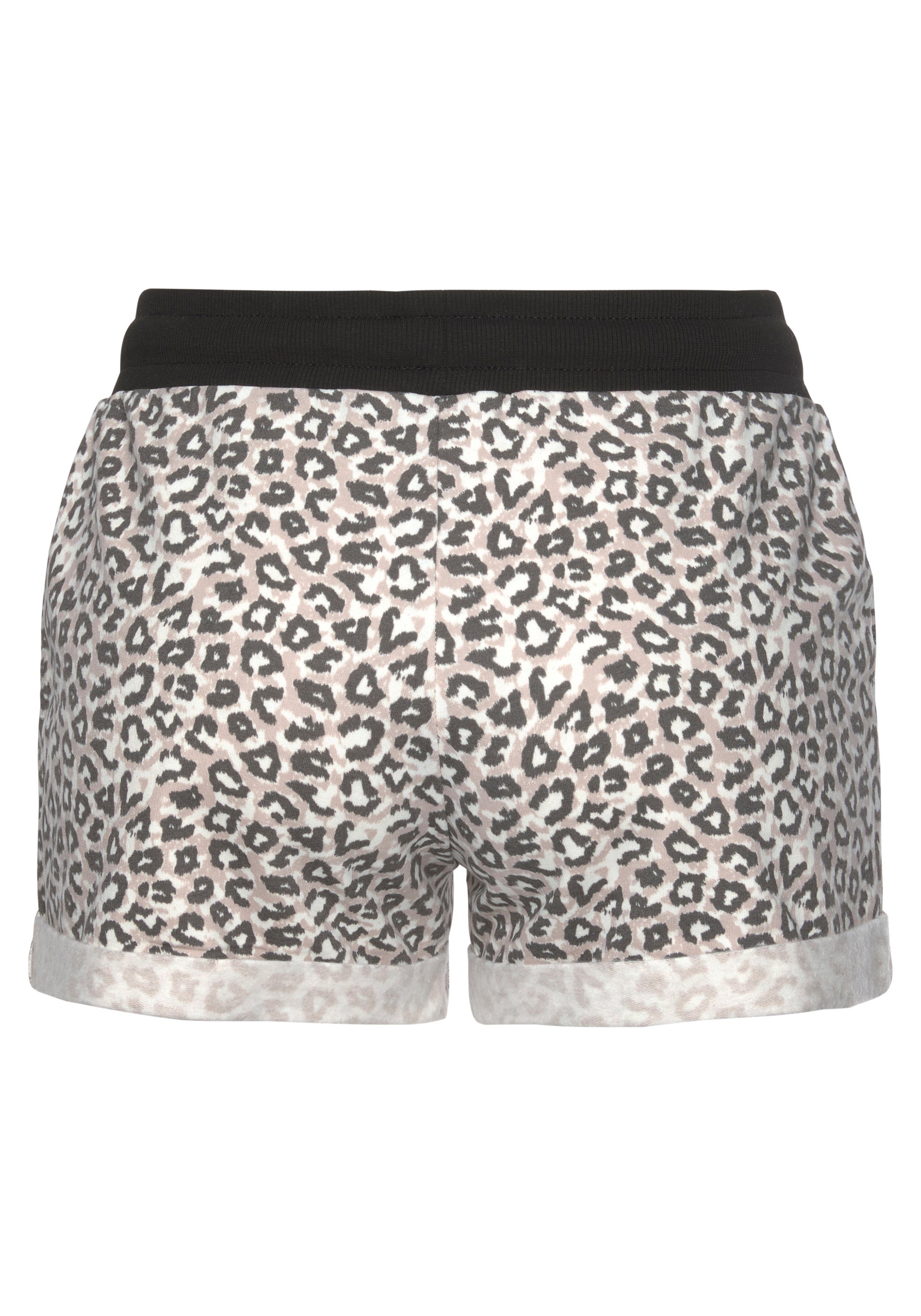 Lascana Short met ribboord en omgeslagen zoom loungewear