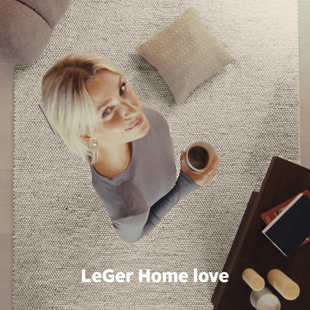 LeGer Home by Lena Gercke Wollen kleed Ainhoa, handgeweven, wol uni, wol, handgeweven vloerkleed, woonkamer, slaapkamer, eetkamer