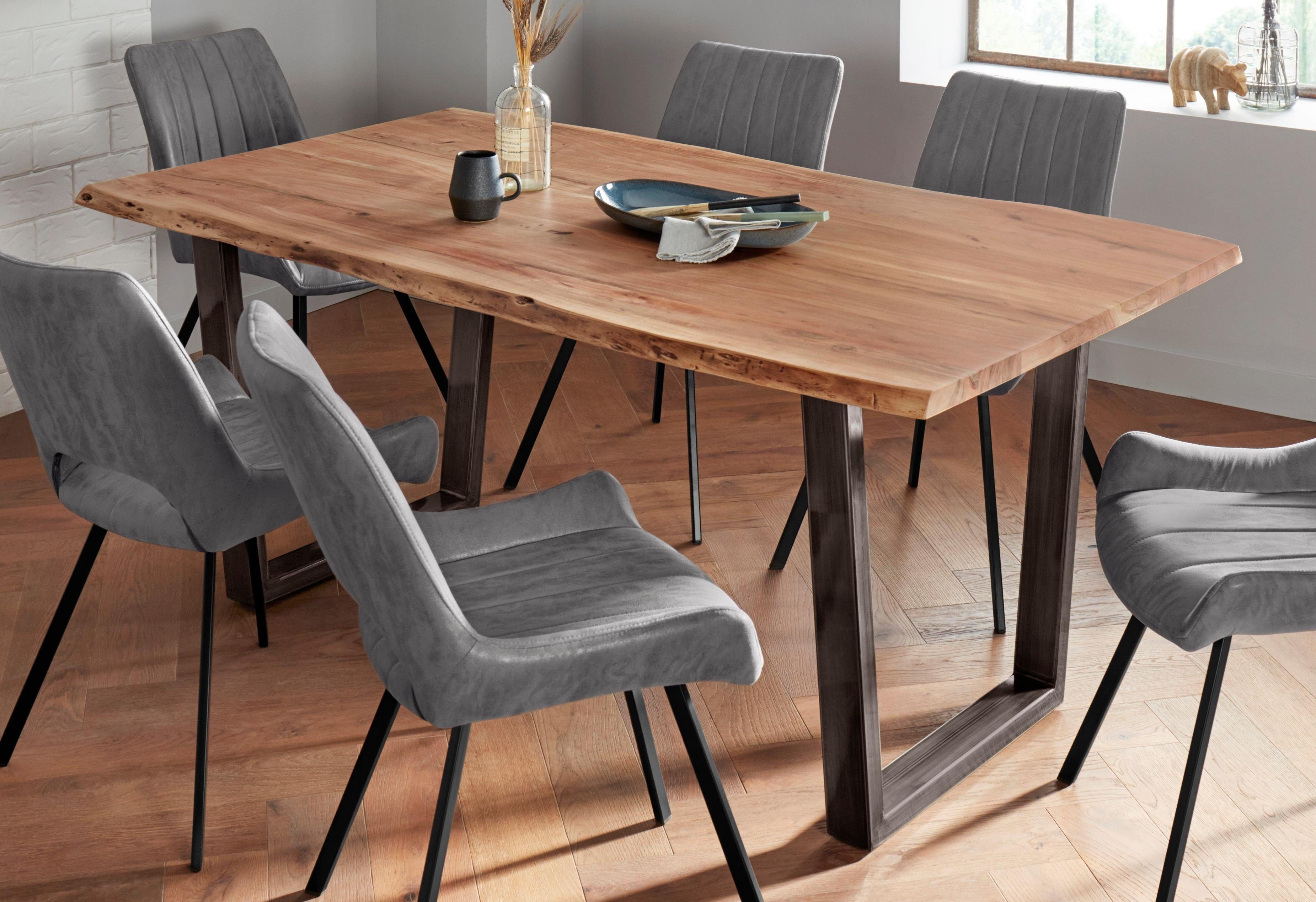 MCA living Eettafel CALABRIA Massief hout in boomstam-look