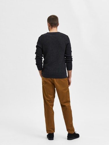 SELECTED HOMME Trui met ronde hals SLHVINCE LS KNIT BUBBLE CREW NECK NOOS