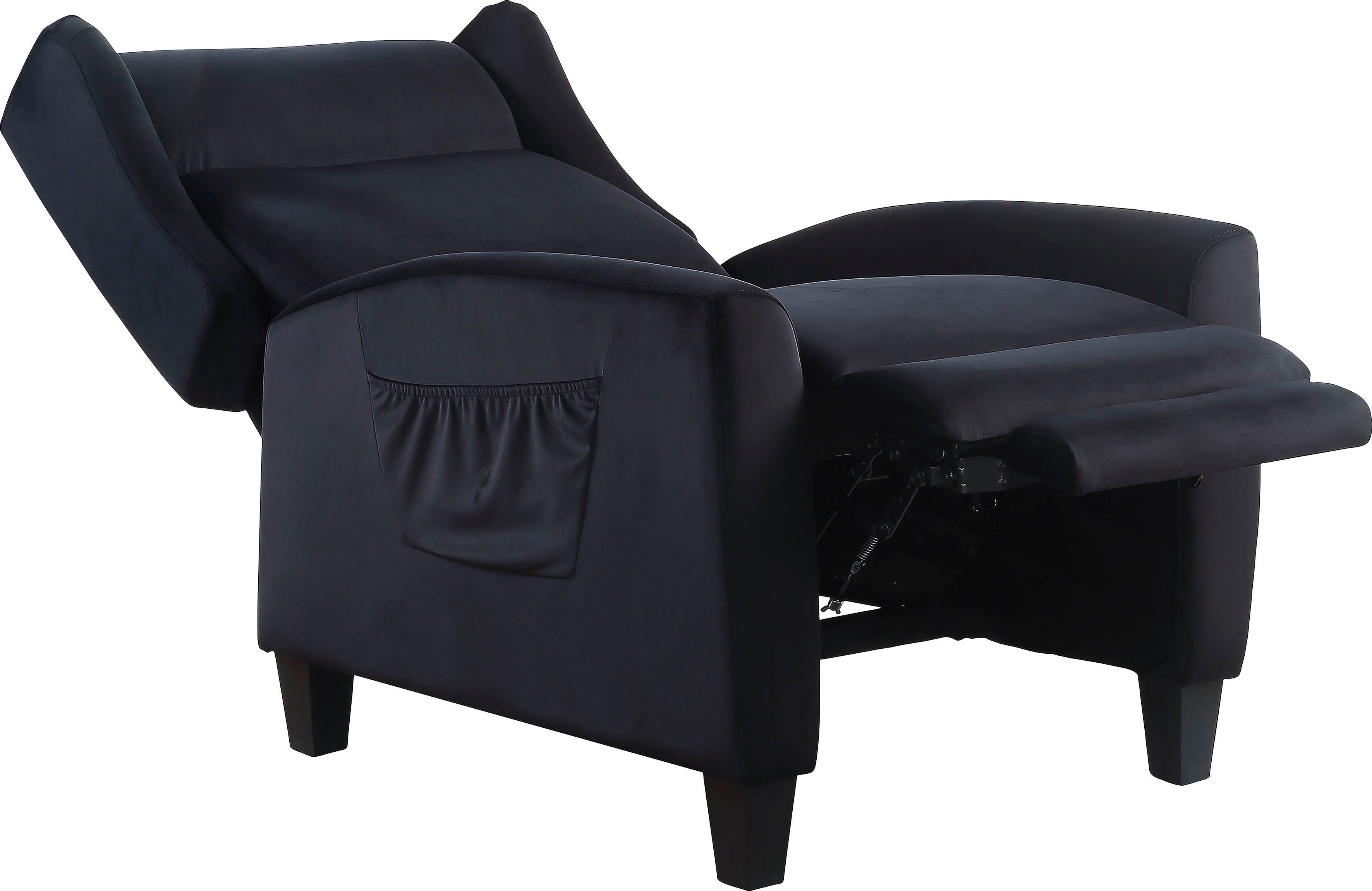 ATLANTIC home collection Relaxfauteuil Timo klassieke oorfauteuil met relaxfunctie en praktisch zijvak