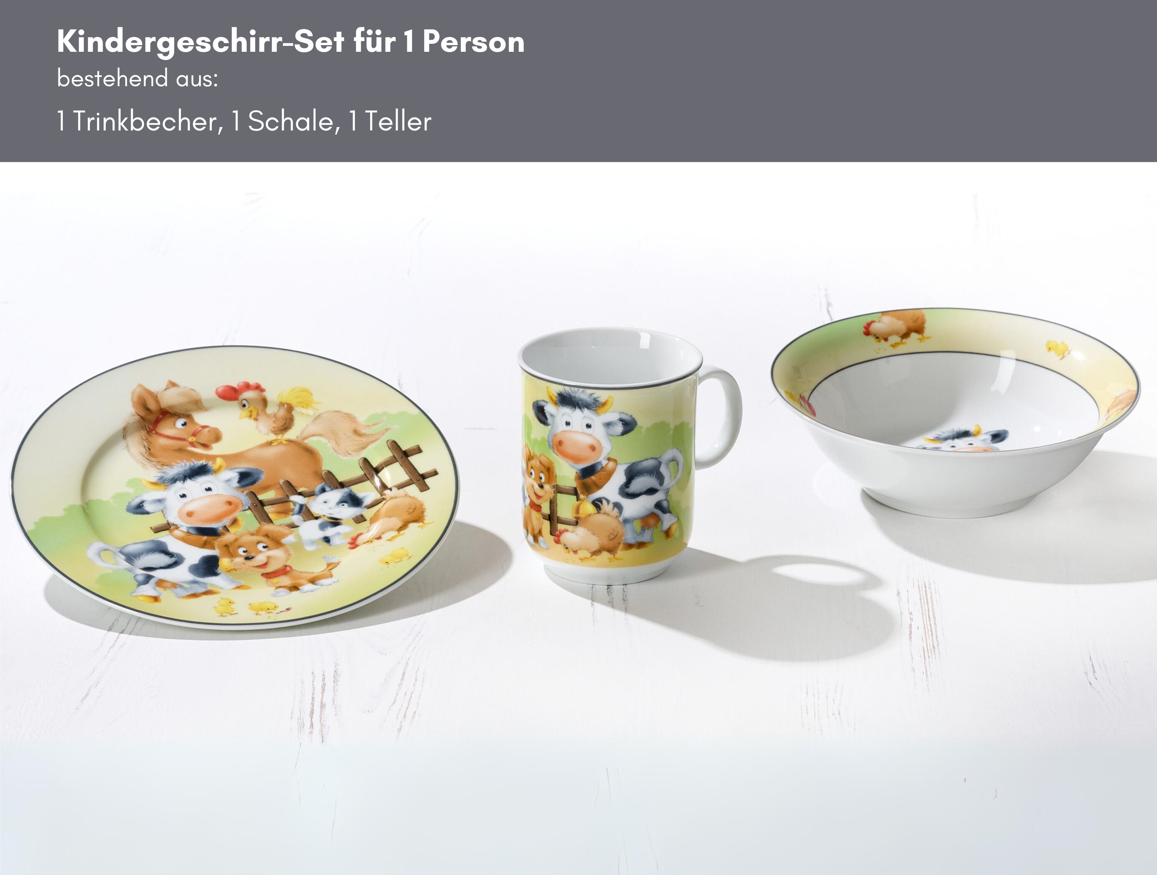 Ritzenhoff & Breker Kinderservies-set Hofdieren in cadeauverpakking (set, 3-delig)