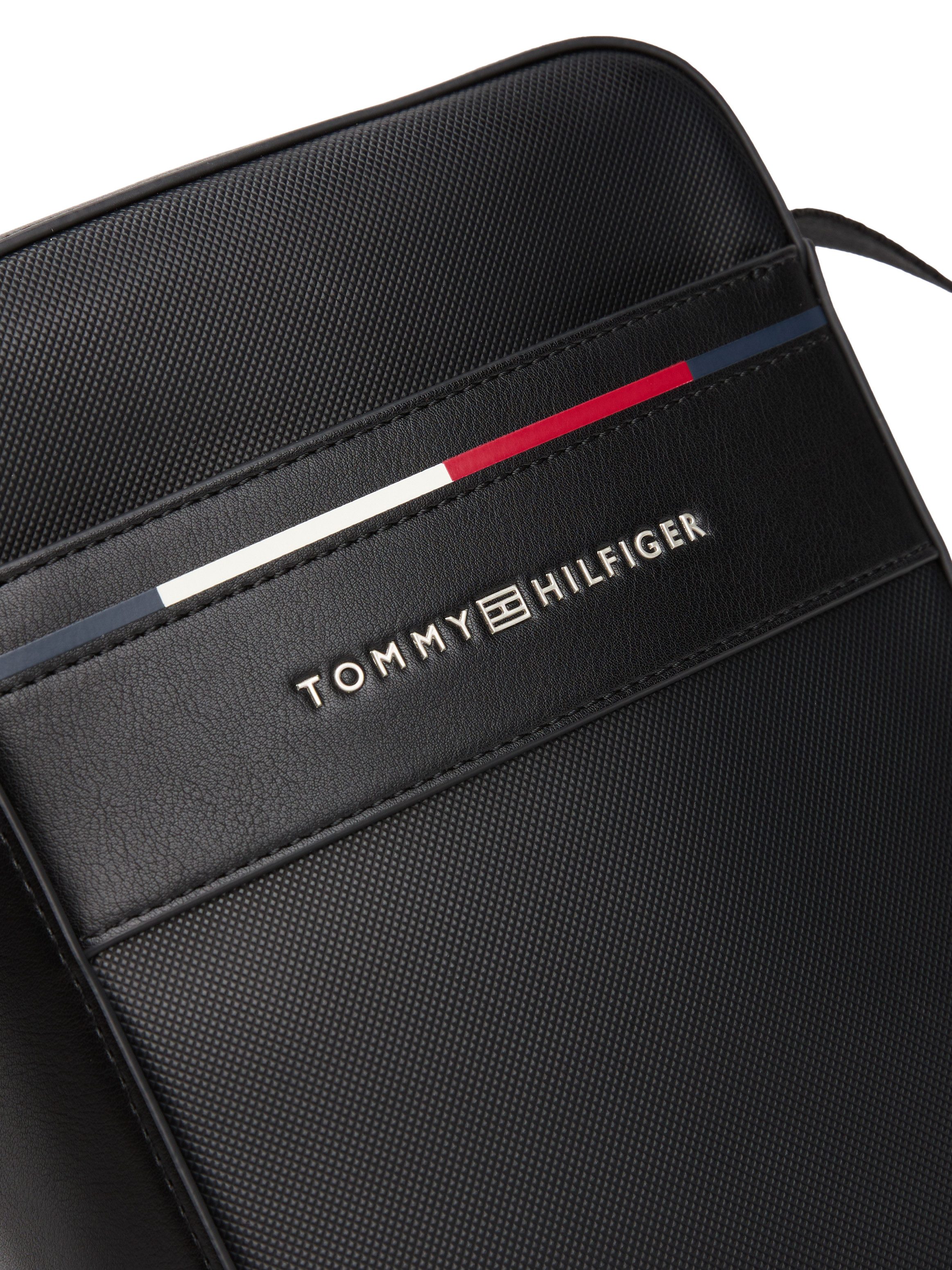 Tommy Hilfiger Schoudertas TH FOUNDATION MINI REPORTER , mannen messenger tas, schoudertas met gekleurde accenten