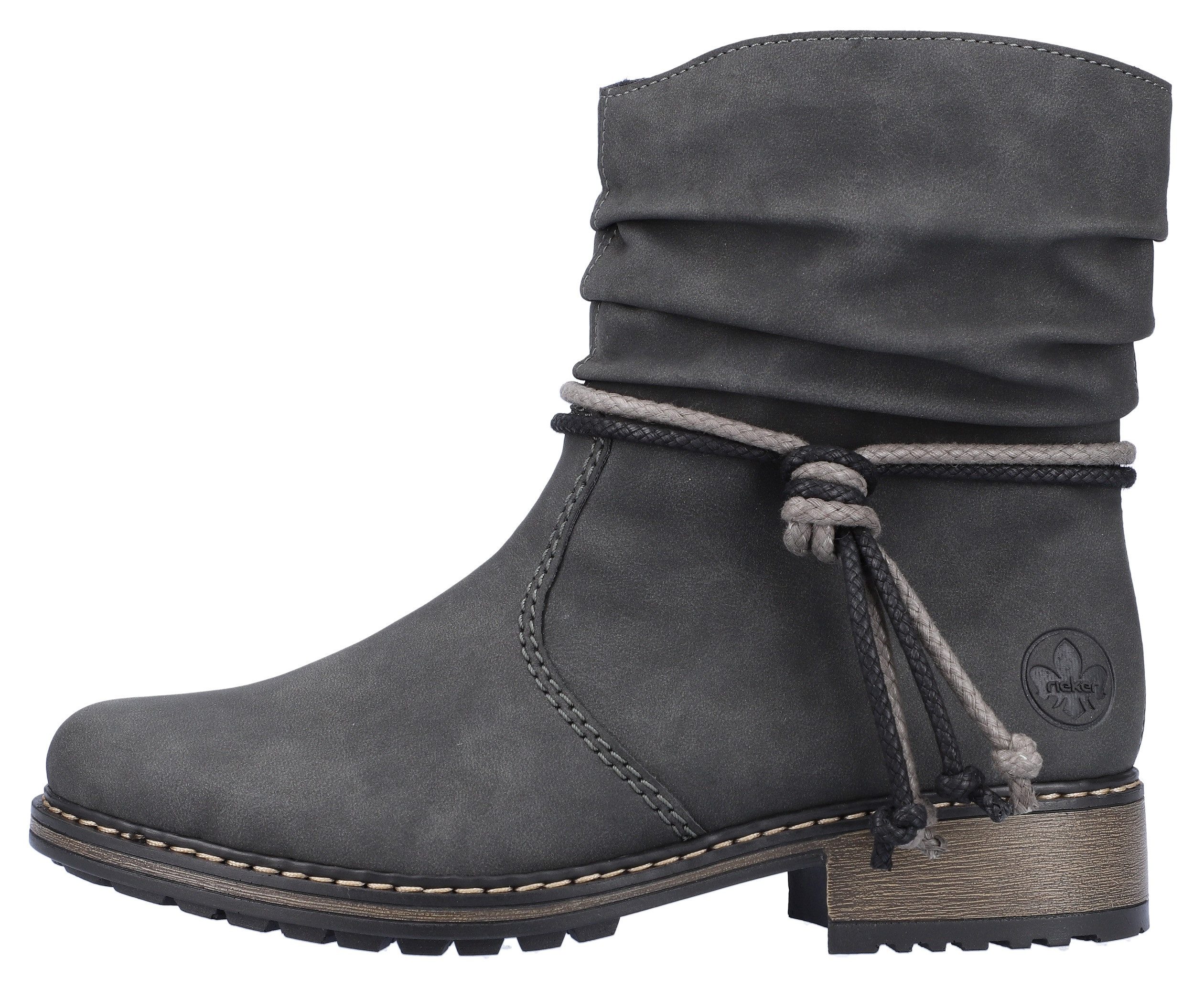 Rieker Winterlaarsjes met decoratieve banden aan de slouchy schacht