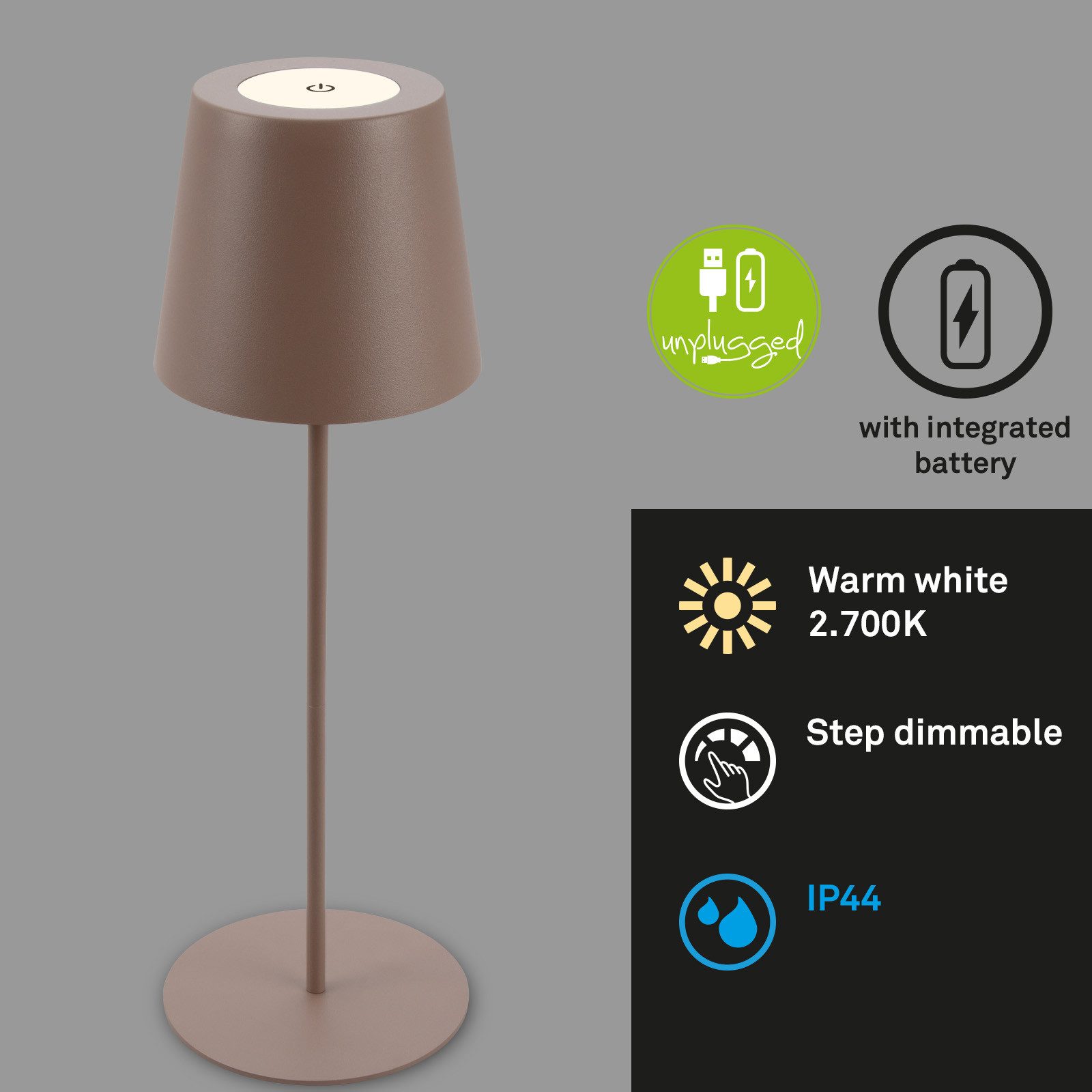 Briloner Leuchten Led-tafellamp voor buiten Coloris