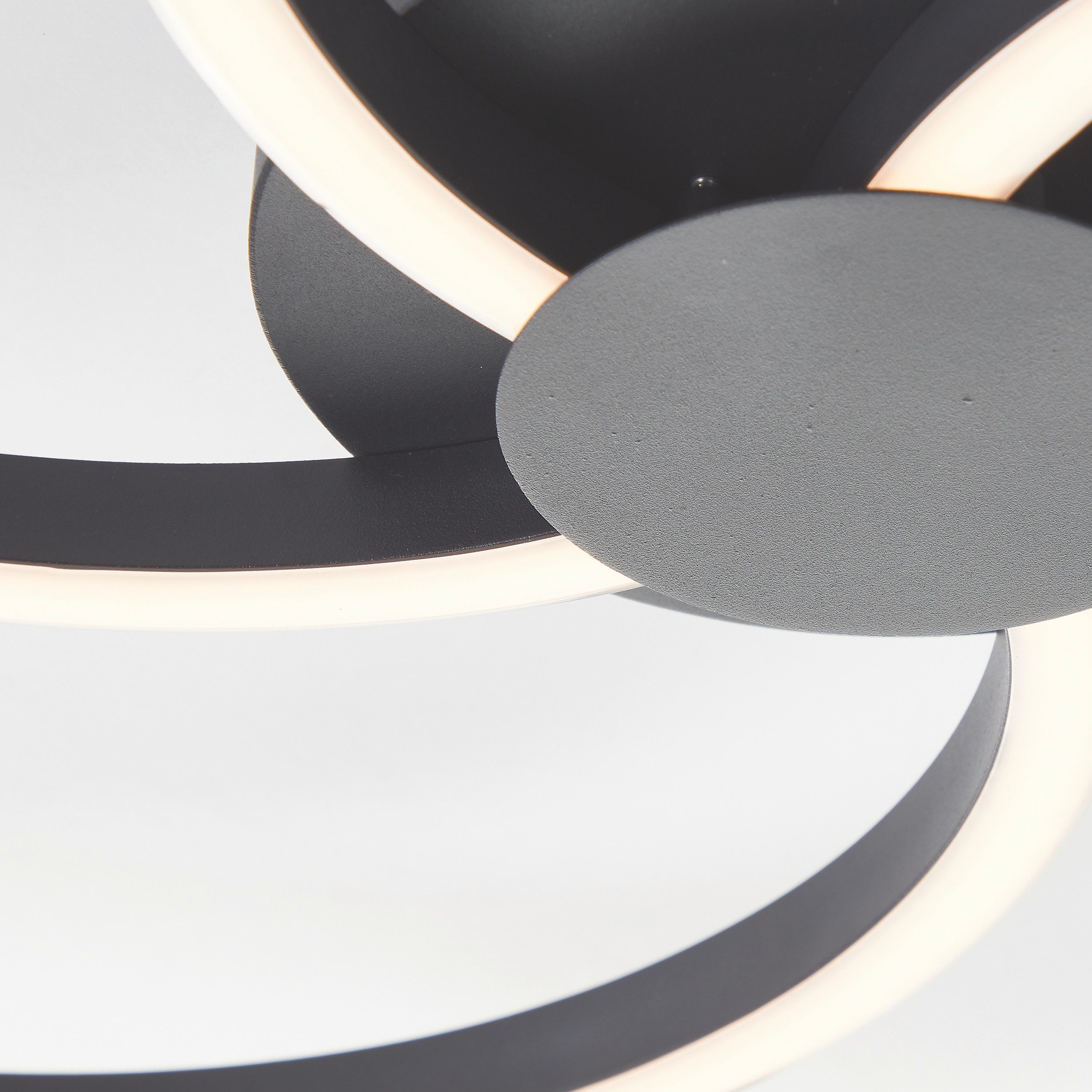 Brilliant Leuchten Led-plafondlamp Fico Ø 57 cm, 3300 lm, 3000 K, 3-standen dimbaar, aluminium, zwart
