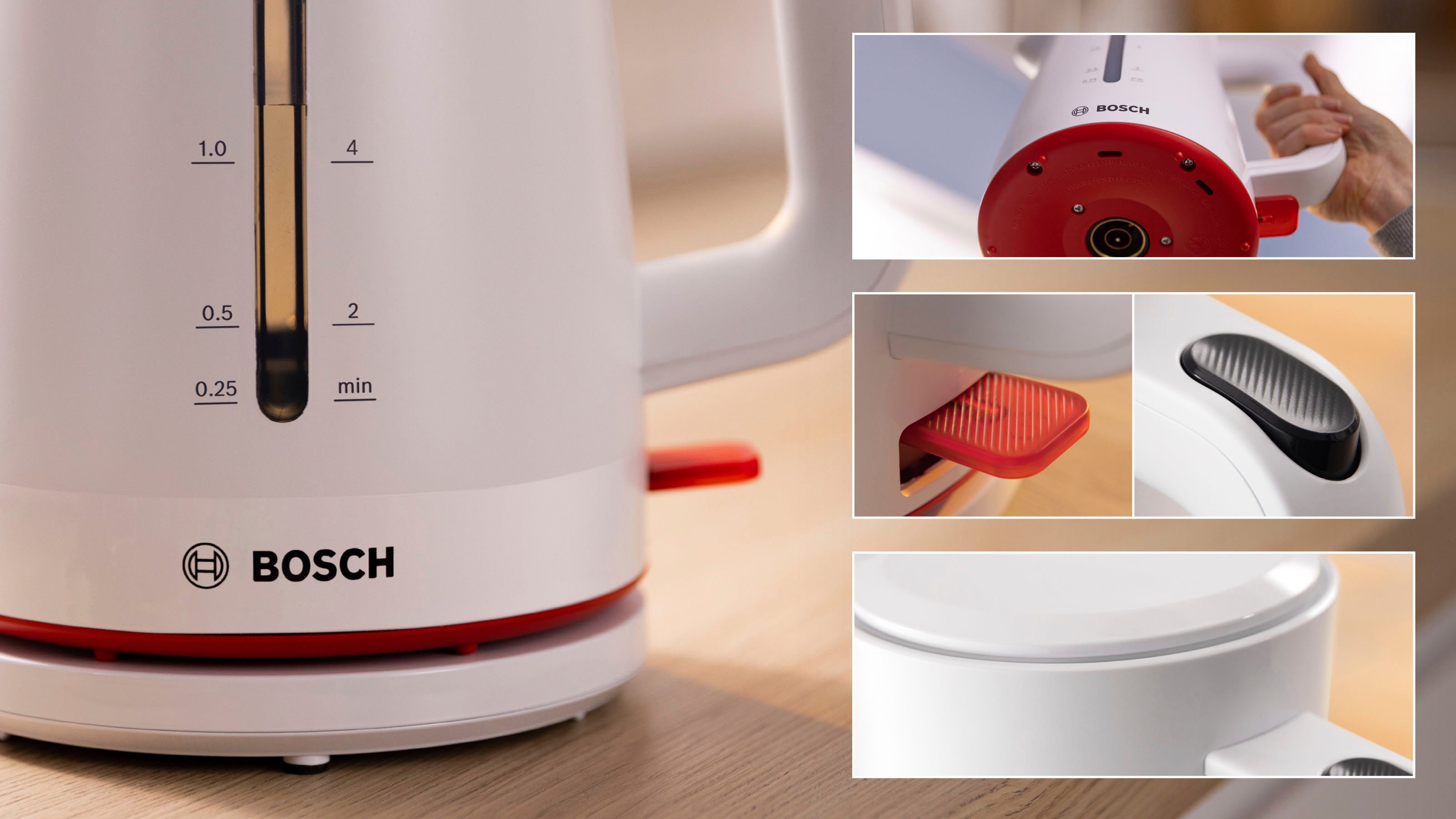 BOSCH Waterkoker MyMoment TWK3M121, 1,7 l, Automatische uitschakeling, kopjesweergave, aan beide kanten waterniveauaanduiding