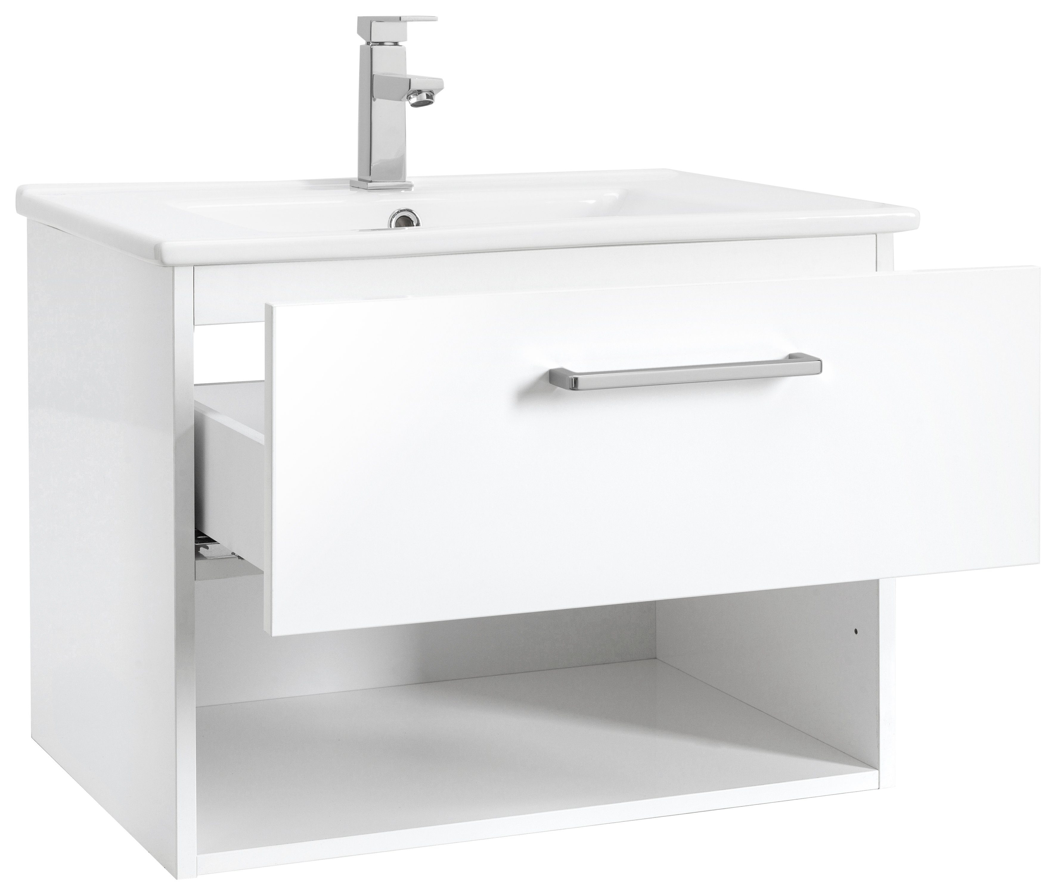 OPTIFIT Wastafelonderkast Napoli met soft-closefunctie en wieltjes, breedte 65 cm