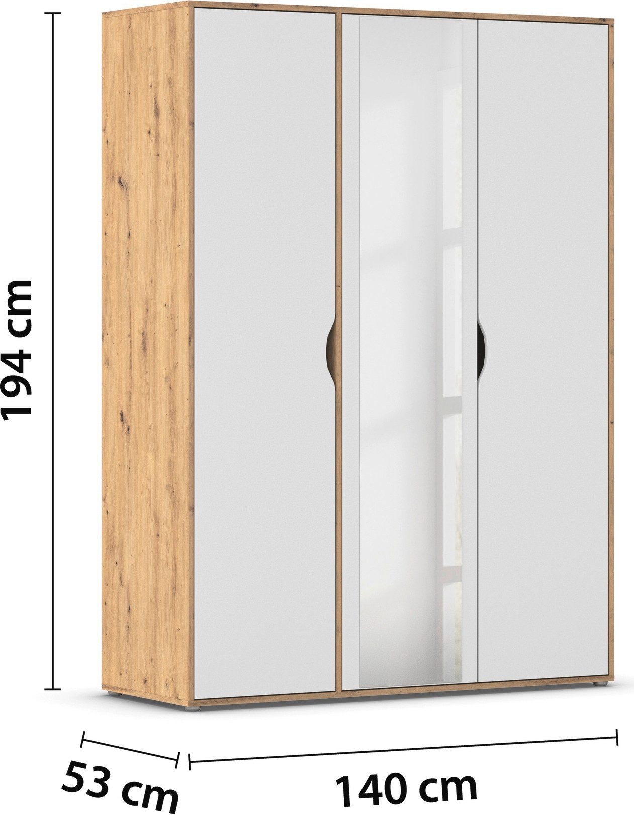 rauch Draaideurkast Kledingkast Kast Garderobe Wasmand NARAI met Spiegel Greefaansluitingen voor een greeploze look TOPSELLER MADE IN GERMANY