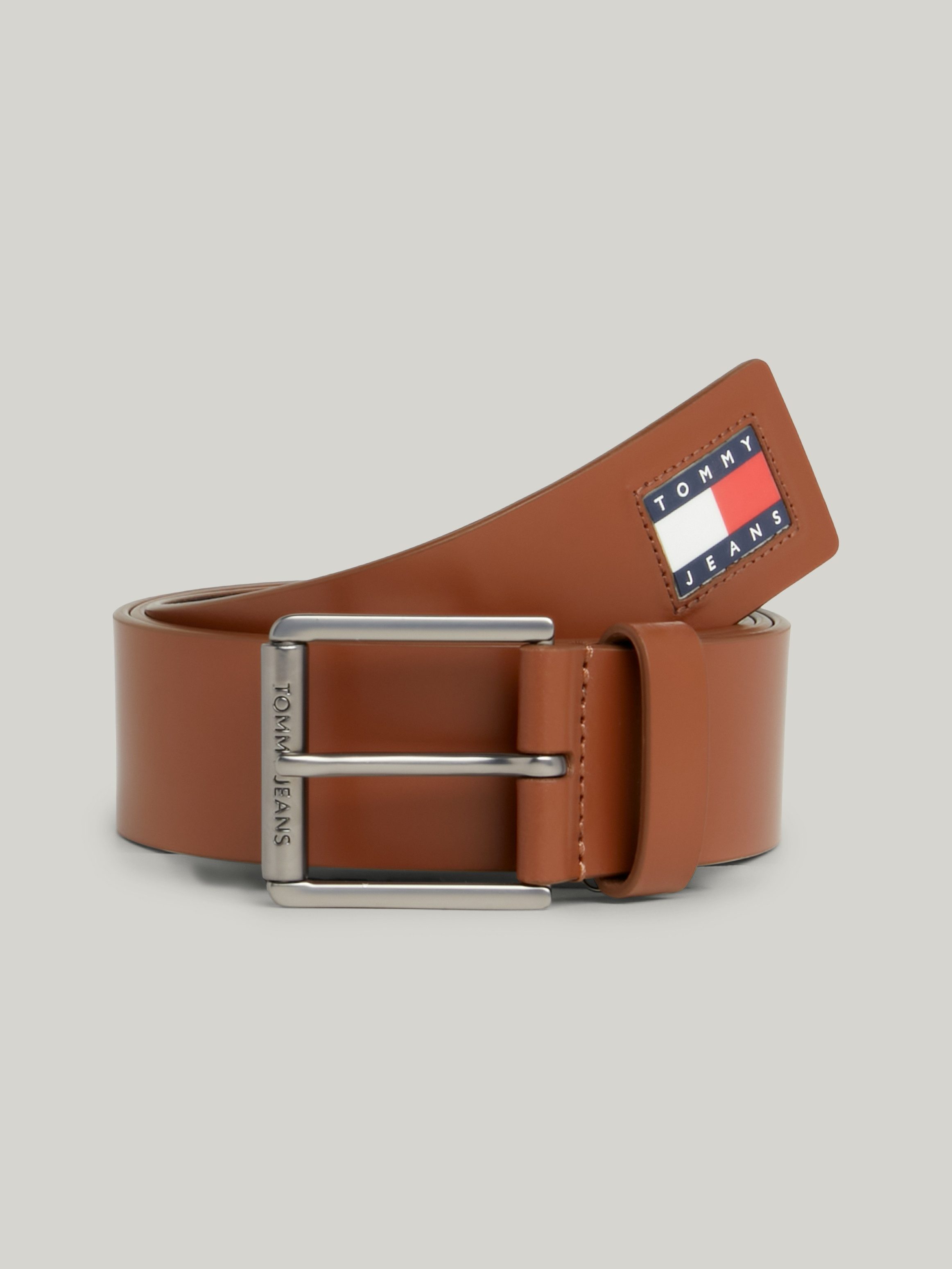 TOMMY JEANS Leren riem TJM FLAG LEATHER 4.0