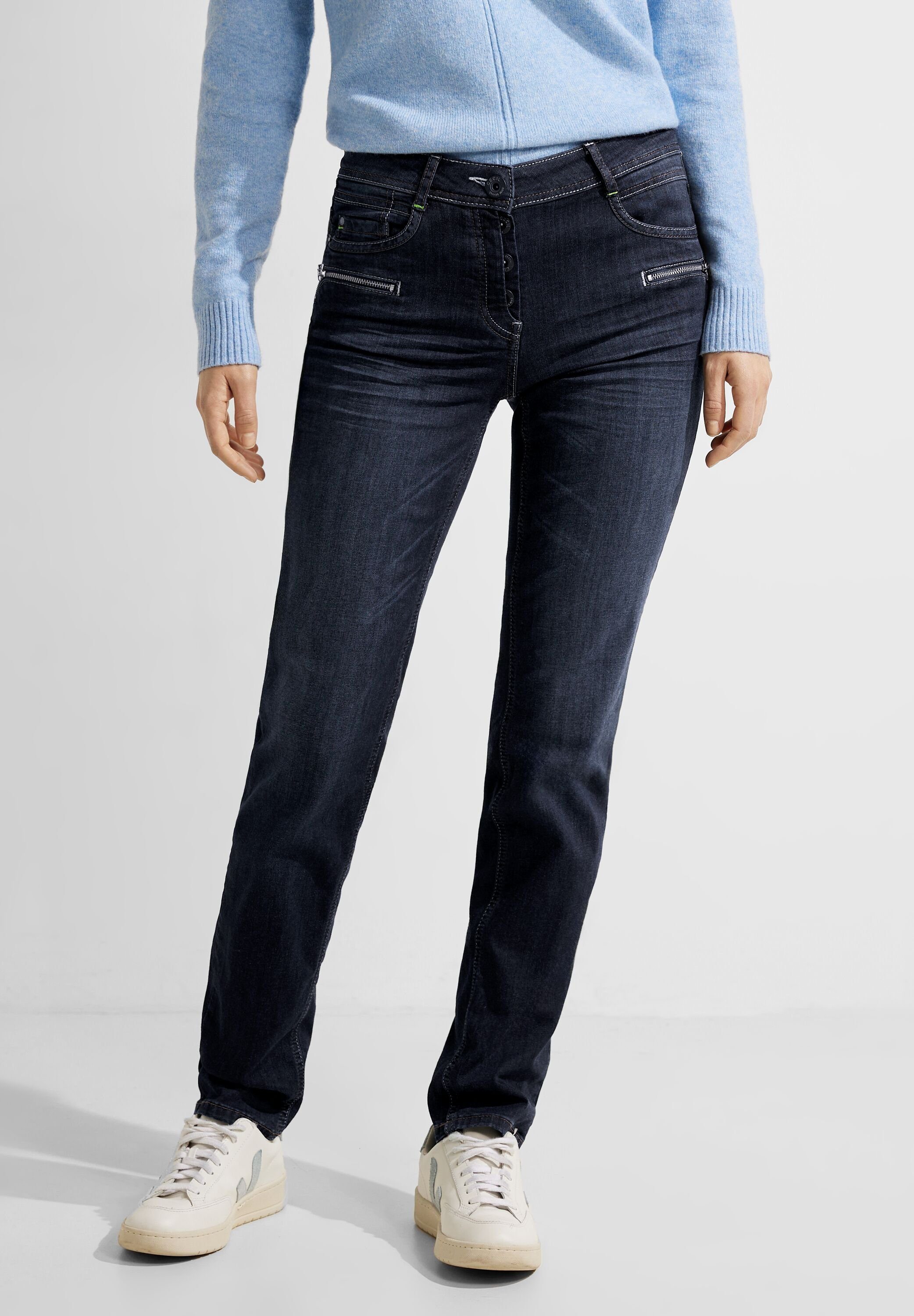 Cecil 5-pocket jeans met ritsdetails