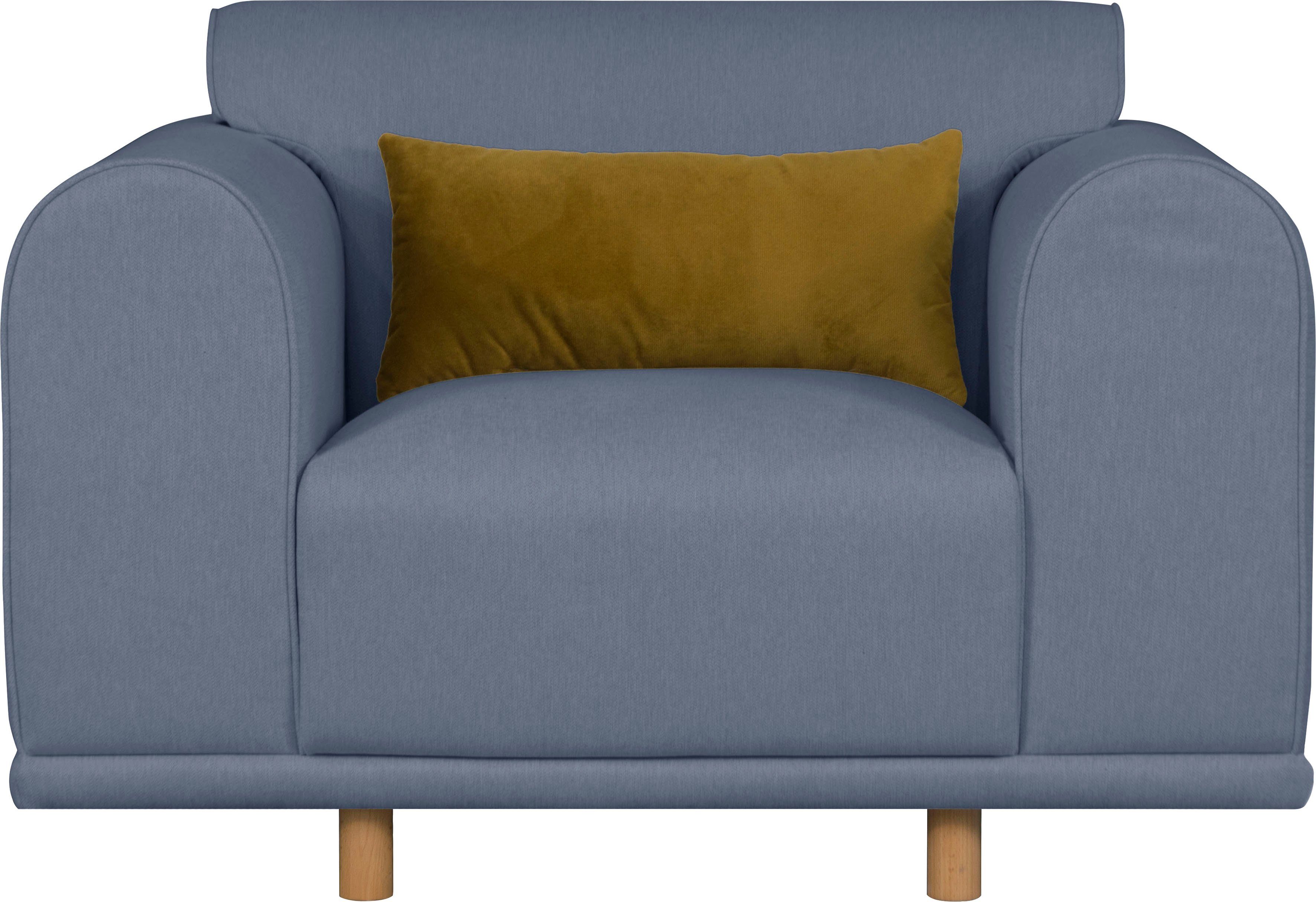 andas Loveseat Maroon stoel in een scandinavisch design, met losse kussens (set)