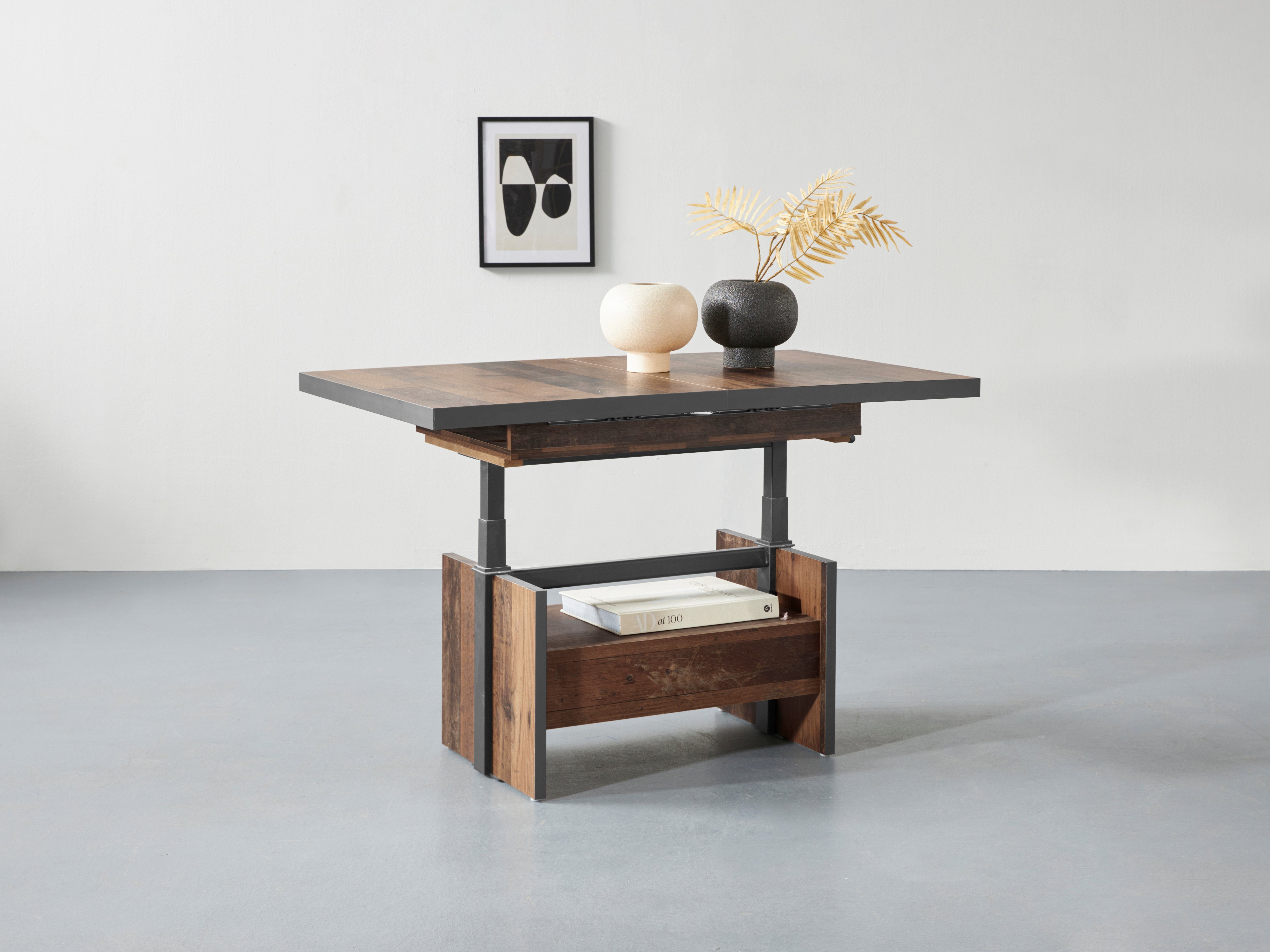 HELA Salontafel Noah uittrekbaar en in hoogte verstelbaar, met lade, vintage-look