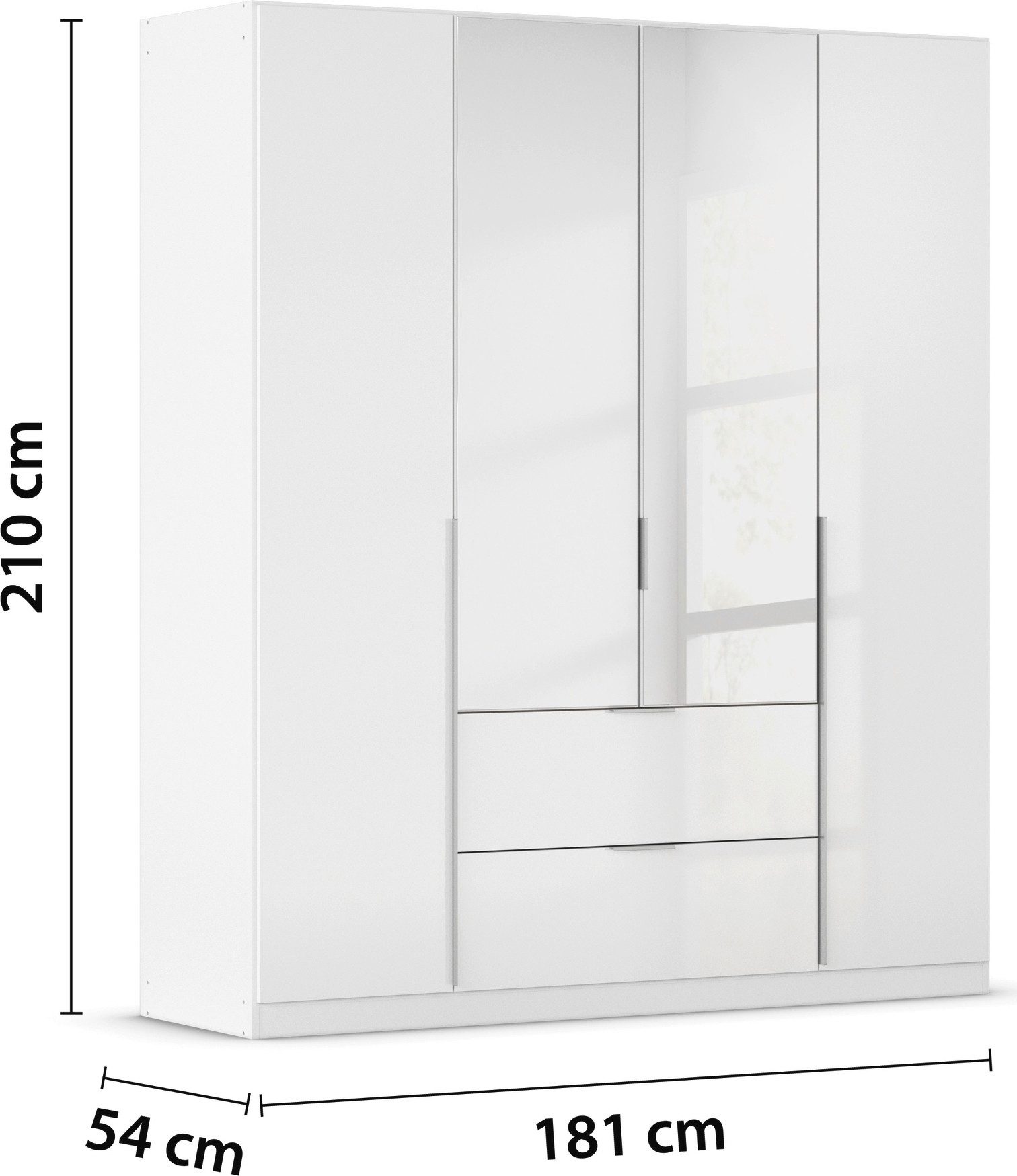 rauch Draaideurkast Kledingkast kast garderobe AGORDO met decor- of hoogglansfront