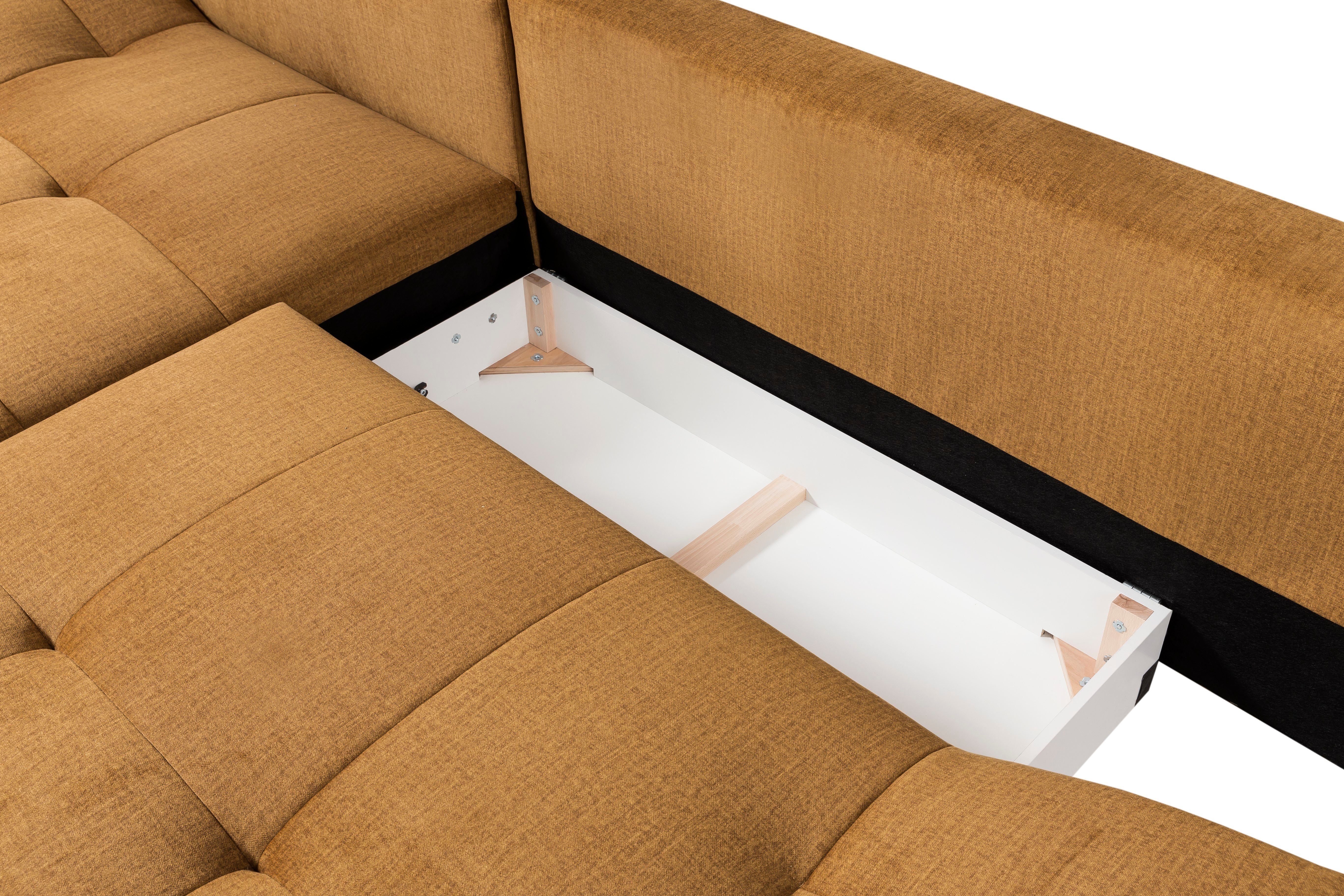 exxpo - sofa fashion Hoekbank Olmedo, extravagante ontwerp en geweldig zitcomfort, L-vorm