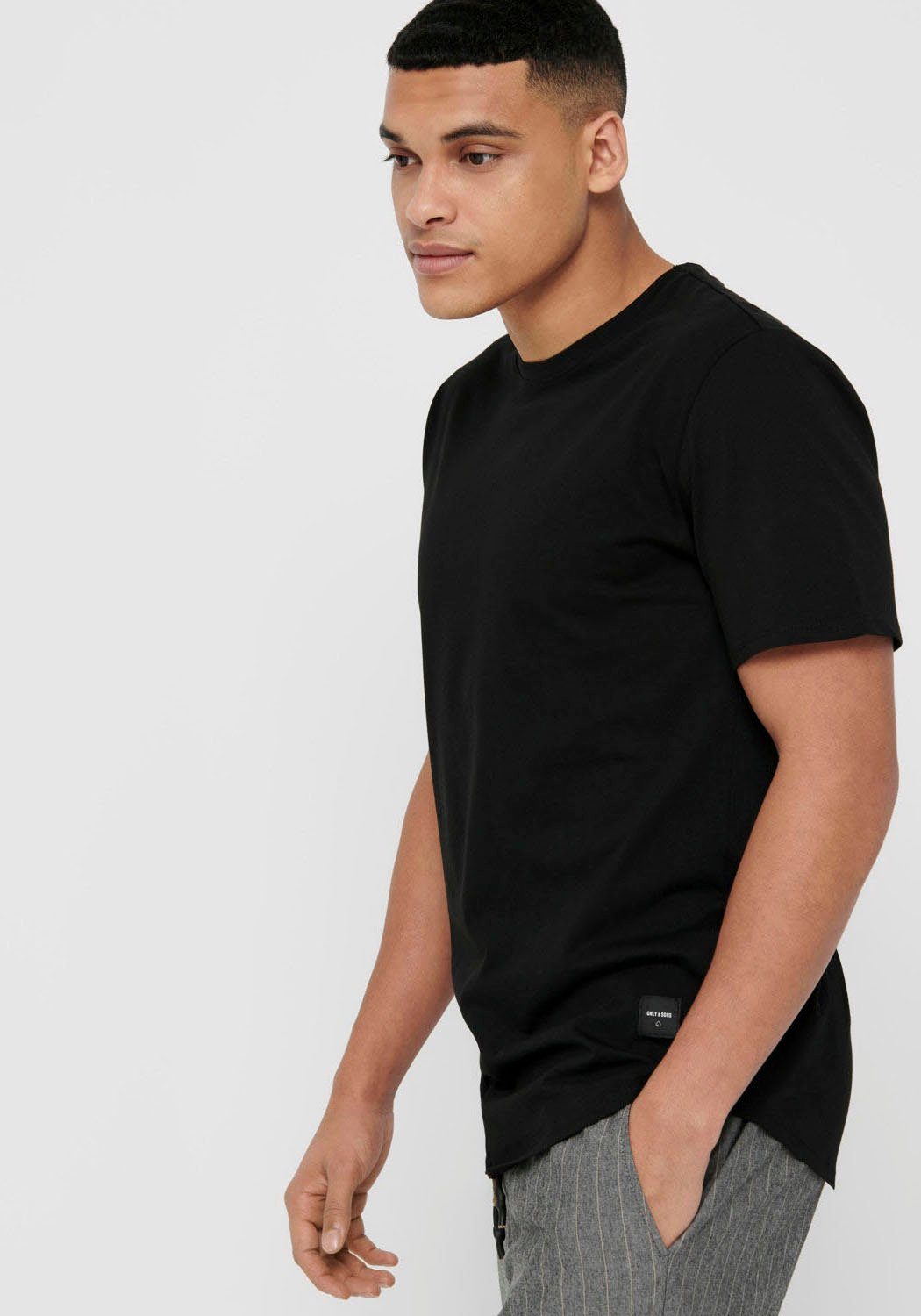 ONLY & SONS Shirt met ronde hals ONSMATT LONGY TEE