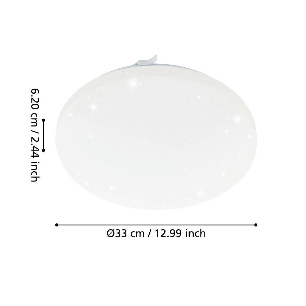 EGLO Led-plafondlamp FRANIA-S plafondlamp, wit, kristalleffect, lage opbouwhoogte, 1x14,6W (1 stuk)