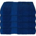 carlo colucci handdoeken sandro met logoborduursel (4 stuks) blauw