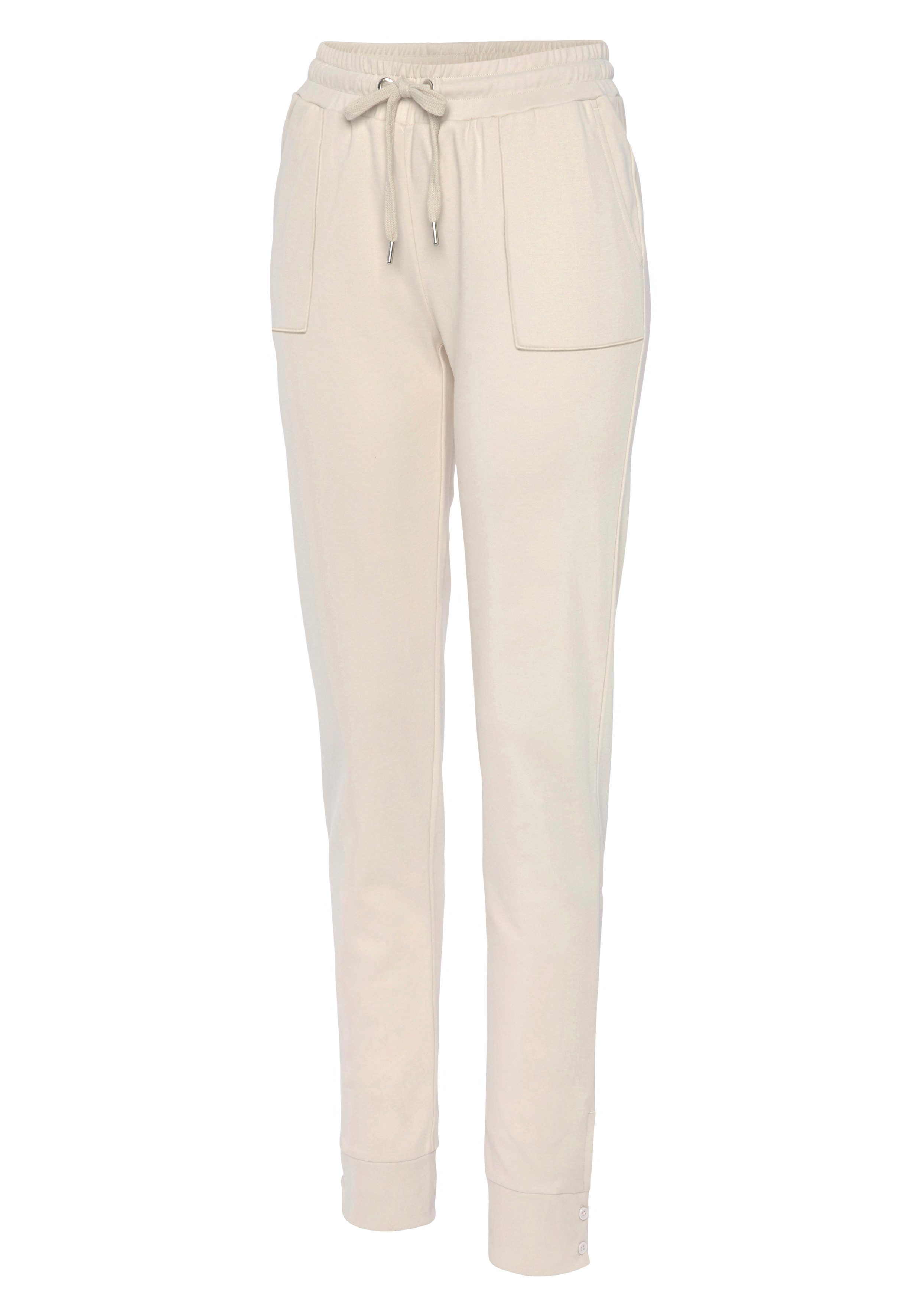 Lascana Sweatbroek -Loungebroek Loungebroek met knopen aan de broekspijp, loungewear