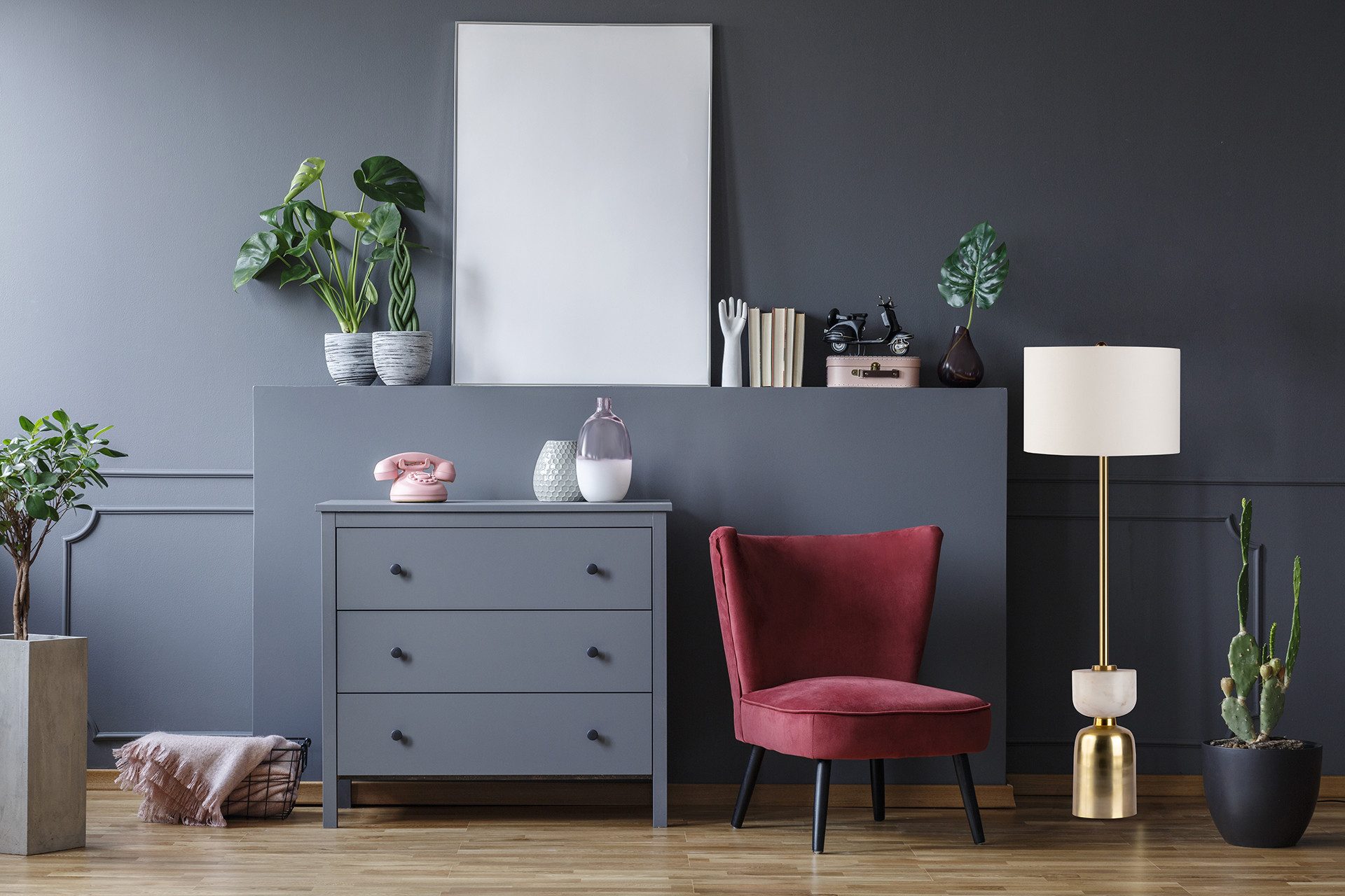 Kayoom Staande lamp Vloerlamp Cirus 225 Basis in materiaal-mix van marmer en ijzer, met stoffen kap (1 stuk)