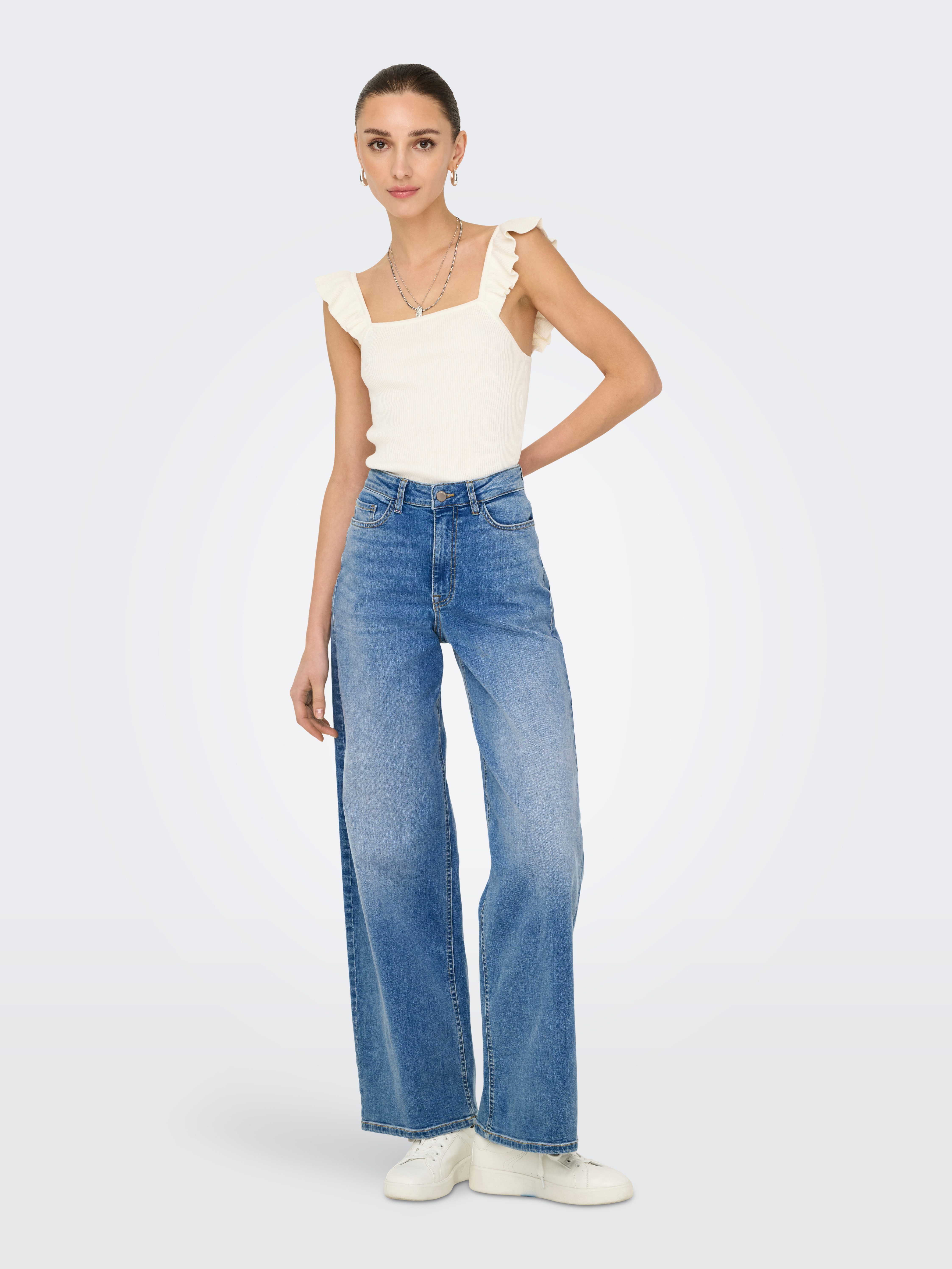 JDY High-waist jeans JDYFELINA-FINA HW WIDE MED BLUE DNM NOOS