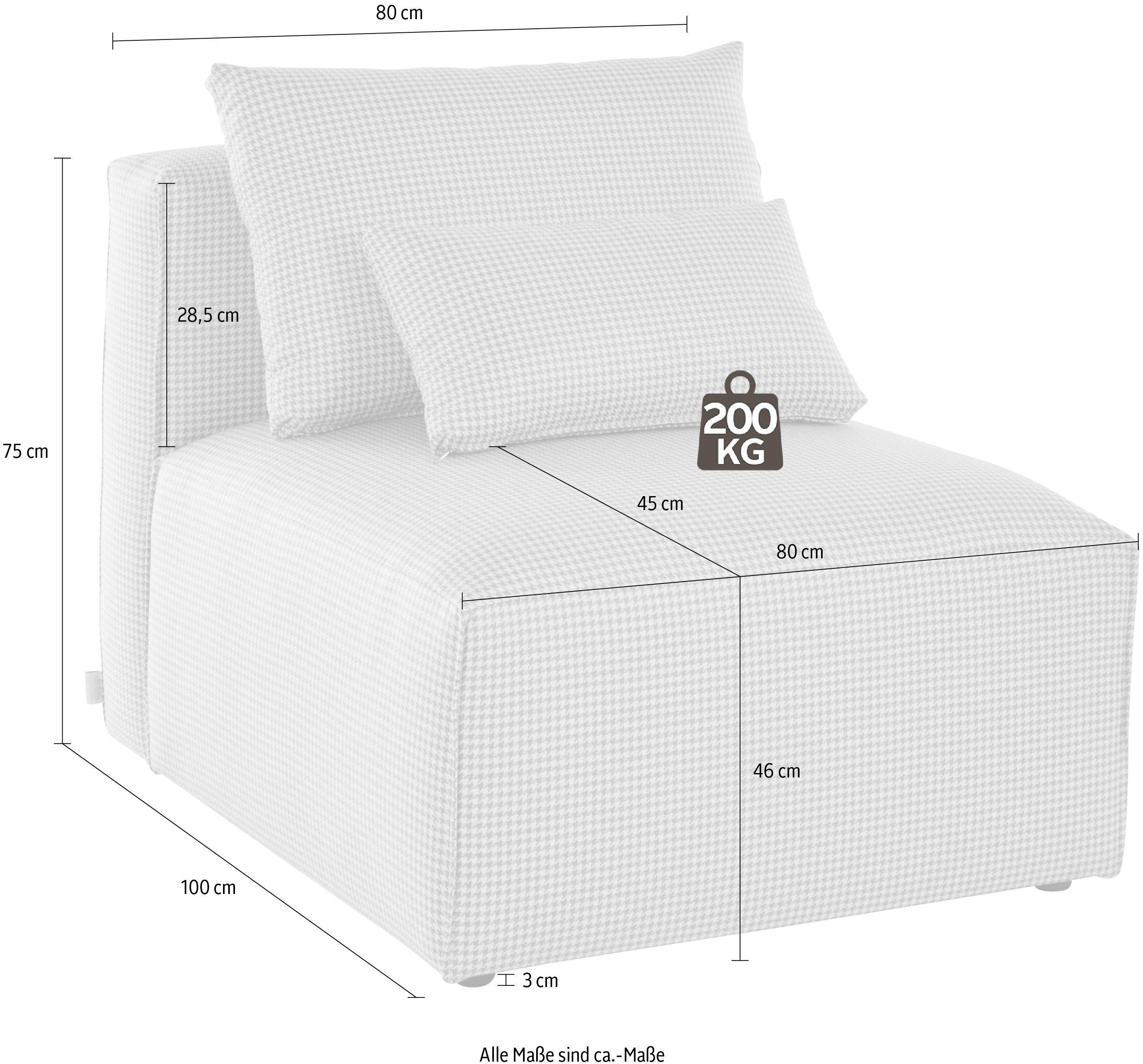 Guido Maria Kretschmer Home&Living Fauteuil Comfine Modulaire fauteuil om zelf samen te stellen, in 3 overtrekvarianten