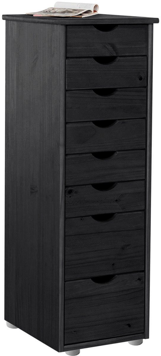 INOSIGN Kast Gava massief grenenhout, met vele opbergmogelijkheden, breedte 34 cm dressoirs zwart